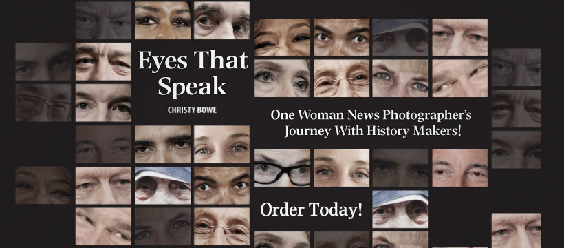 Facebook banner for a page promoting Christy Bowe's "Eyes That Speak".