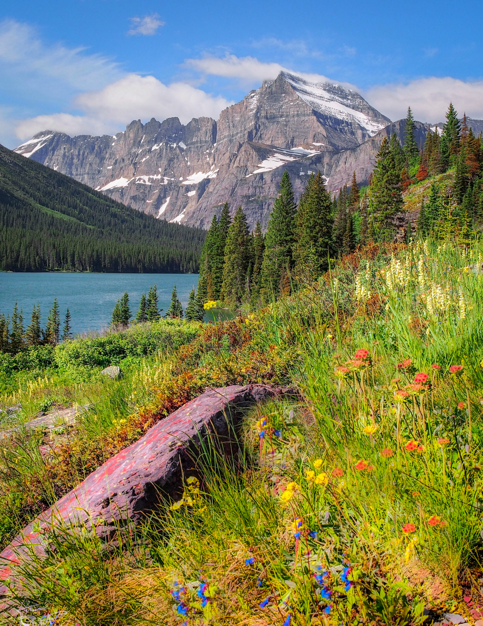 Along Lake Josephine, Glacier National Park