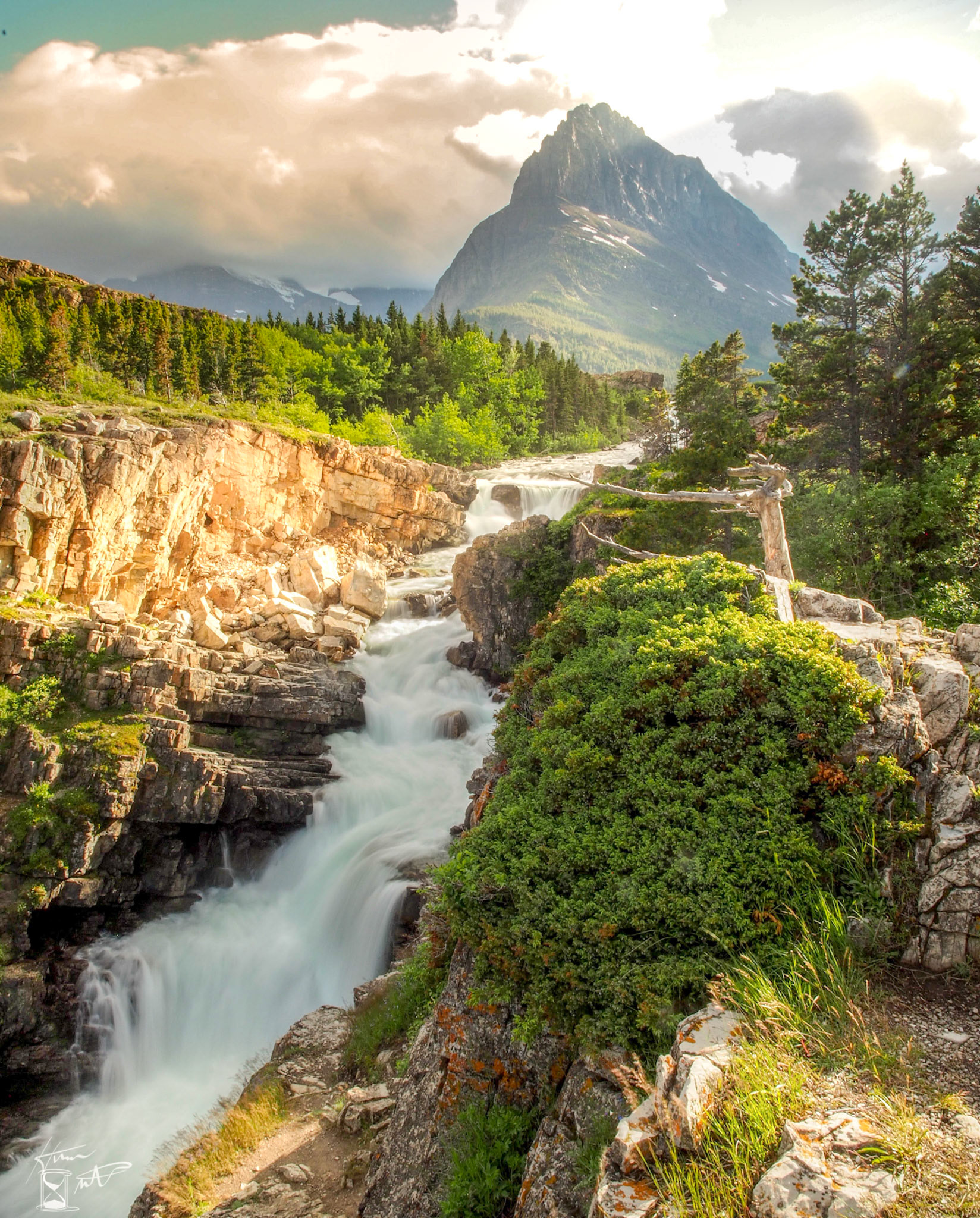 Many Glacier Falls, Glacier National Park