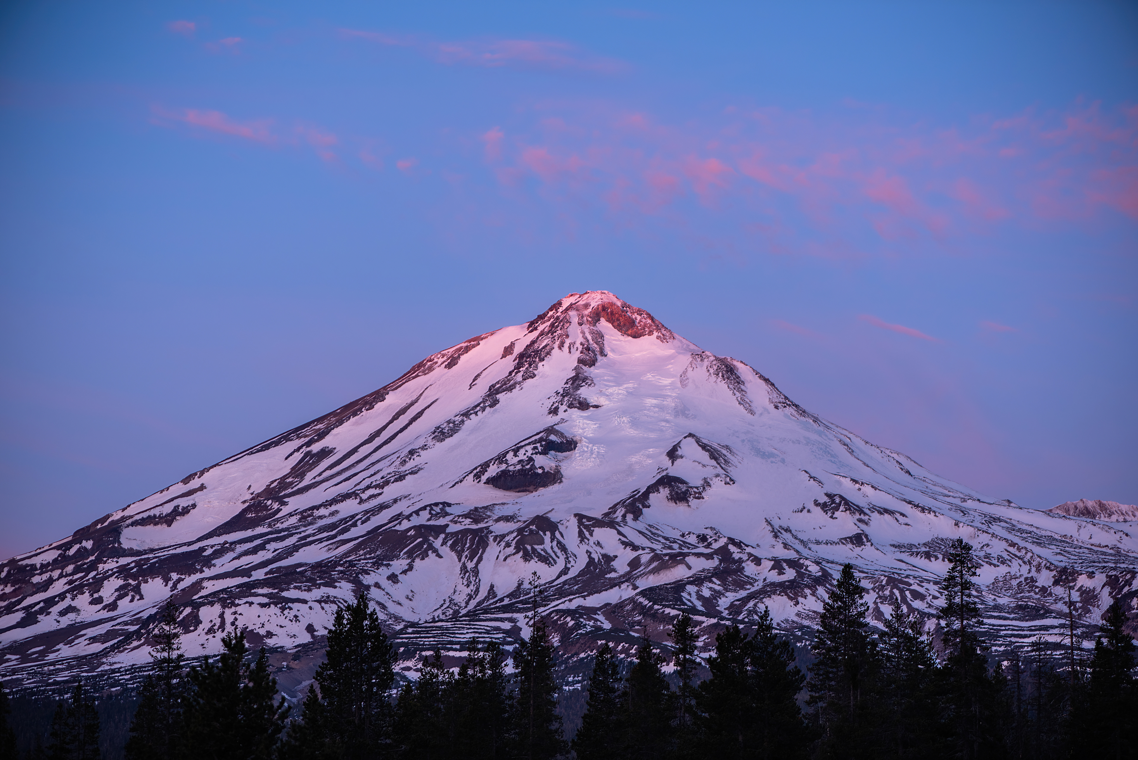 First Light on Mt. Shasta, California
