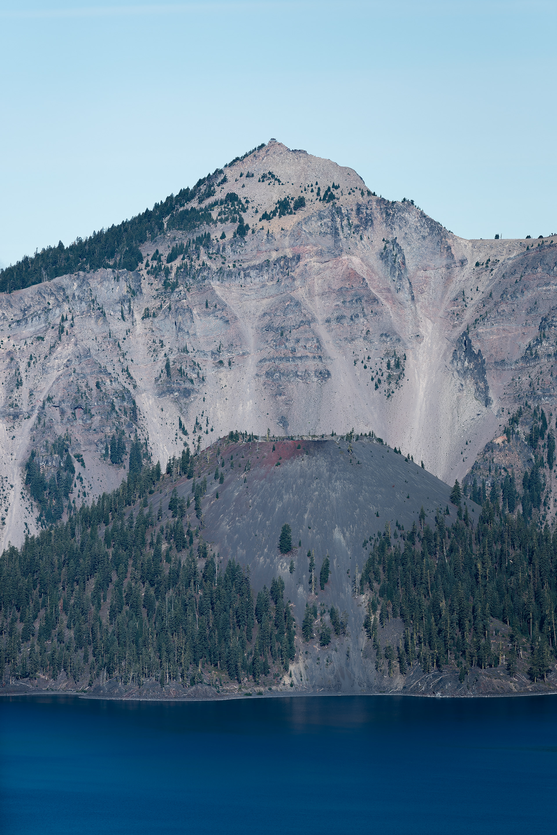 Mt Scott over Wizard Island, Crater Lake, Oregon