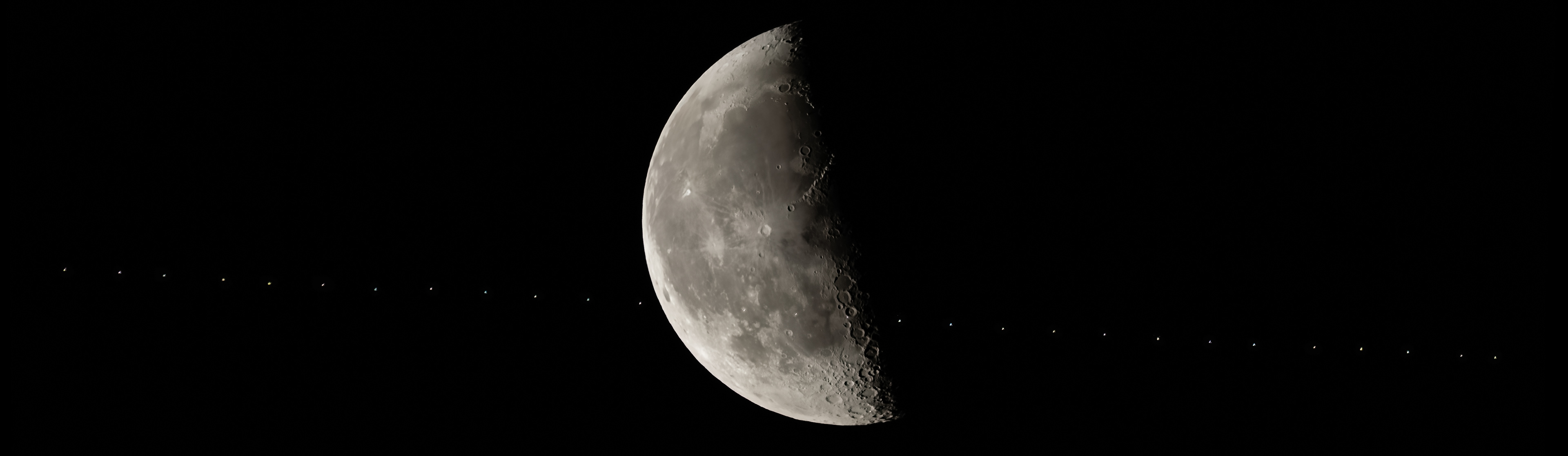International Space Station Transits the Moon