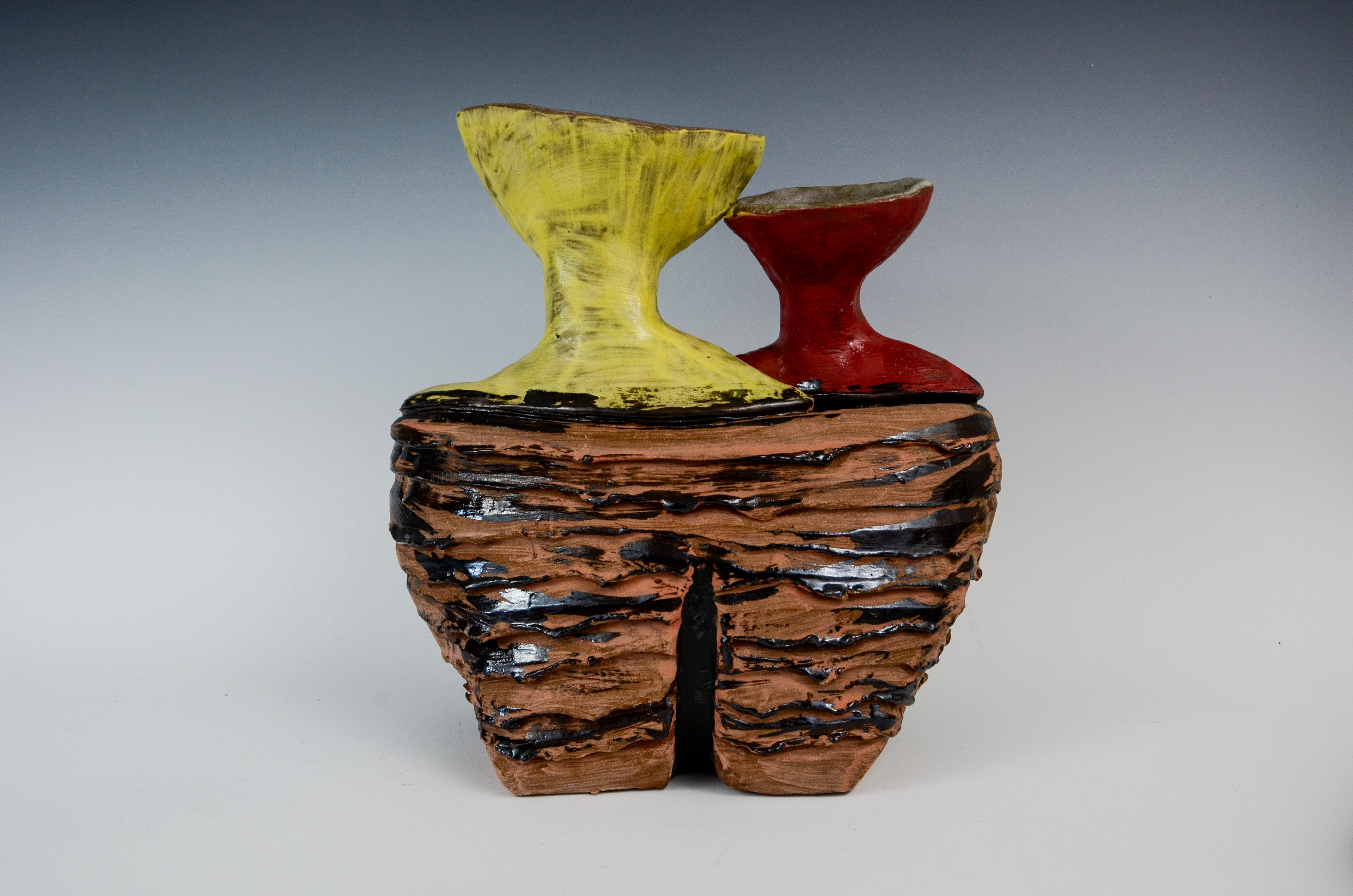 Rock texture Bust, 2026 (once-fired oxidation)