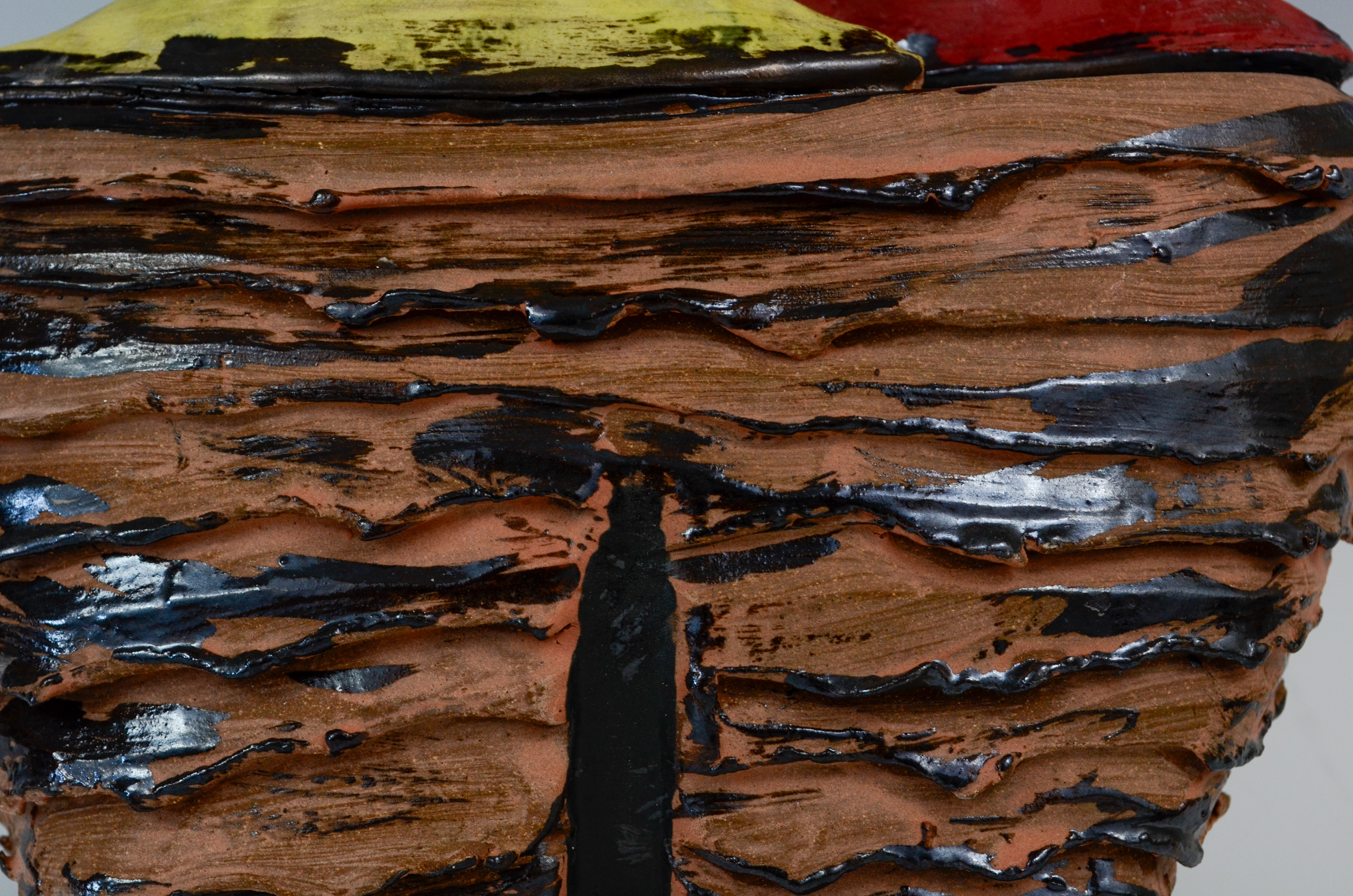 Rock texture Bust, 2026 (once-fired oxidation)