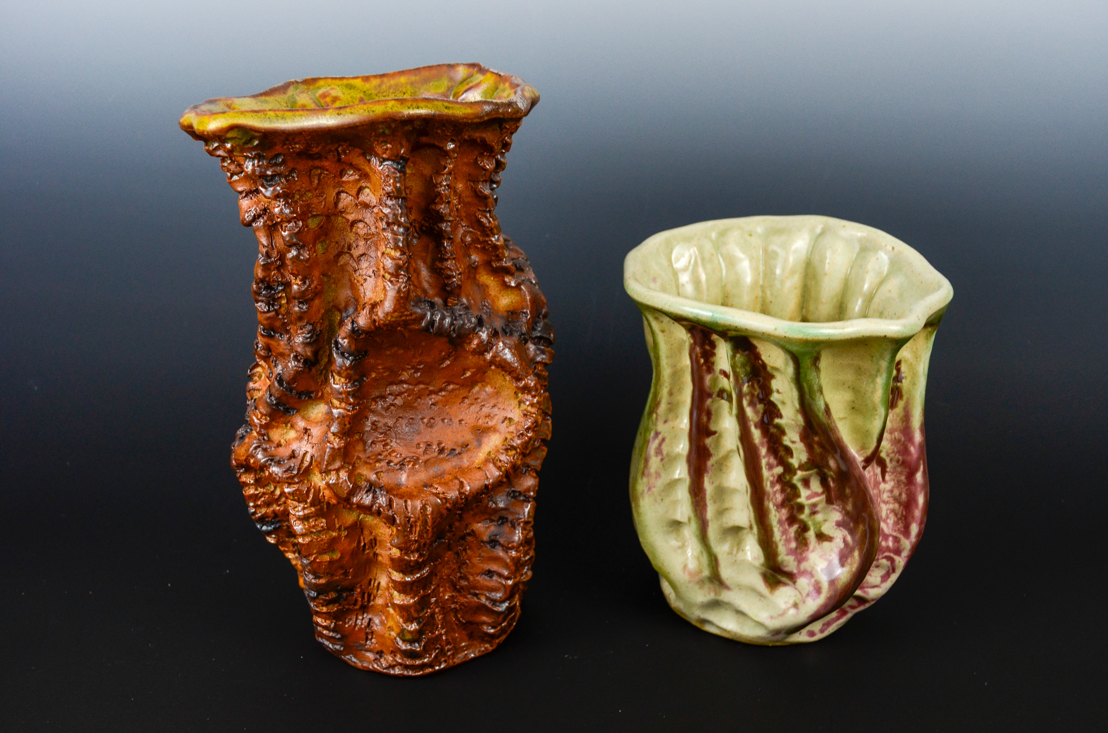 Sculptural vases, 2024 (soda fired ^6)