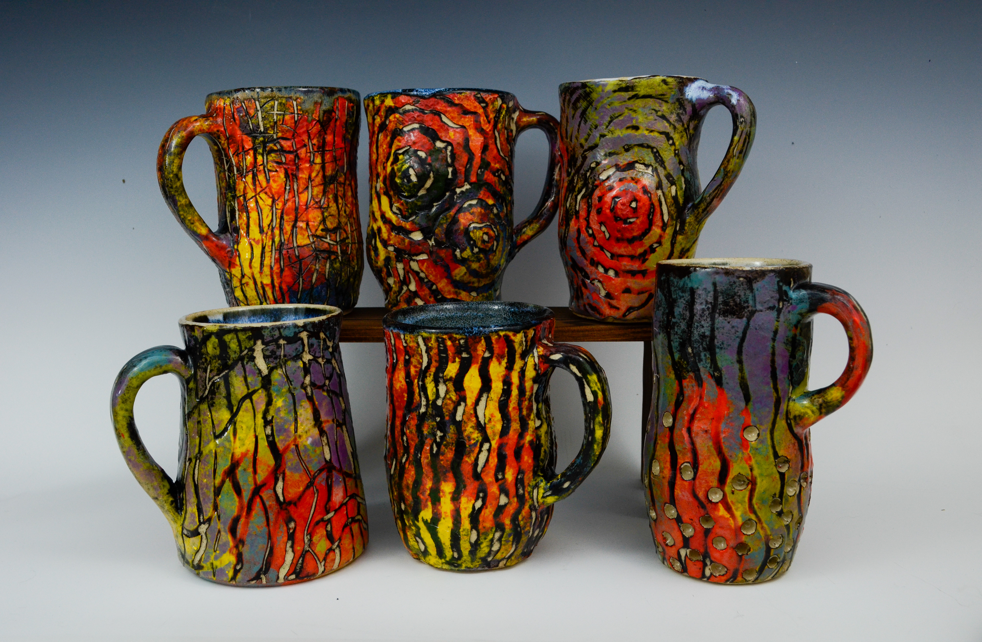 Rainbow Mugs, 2026 (oxidation)