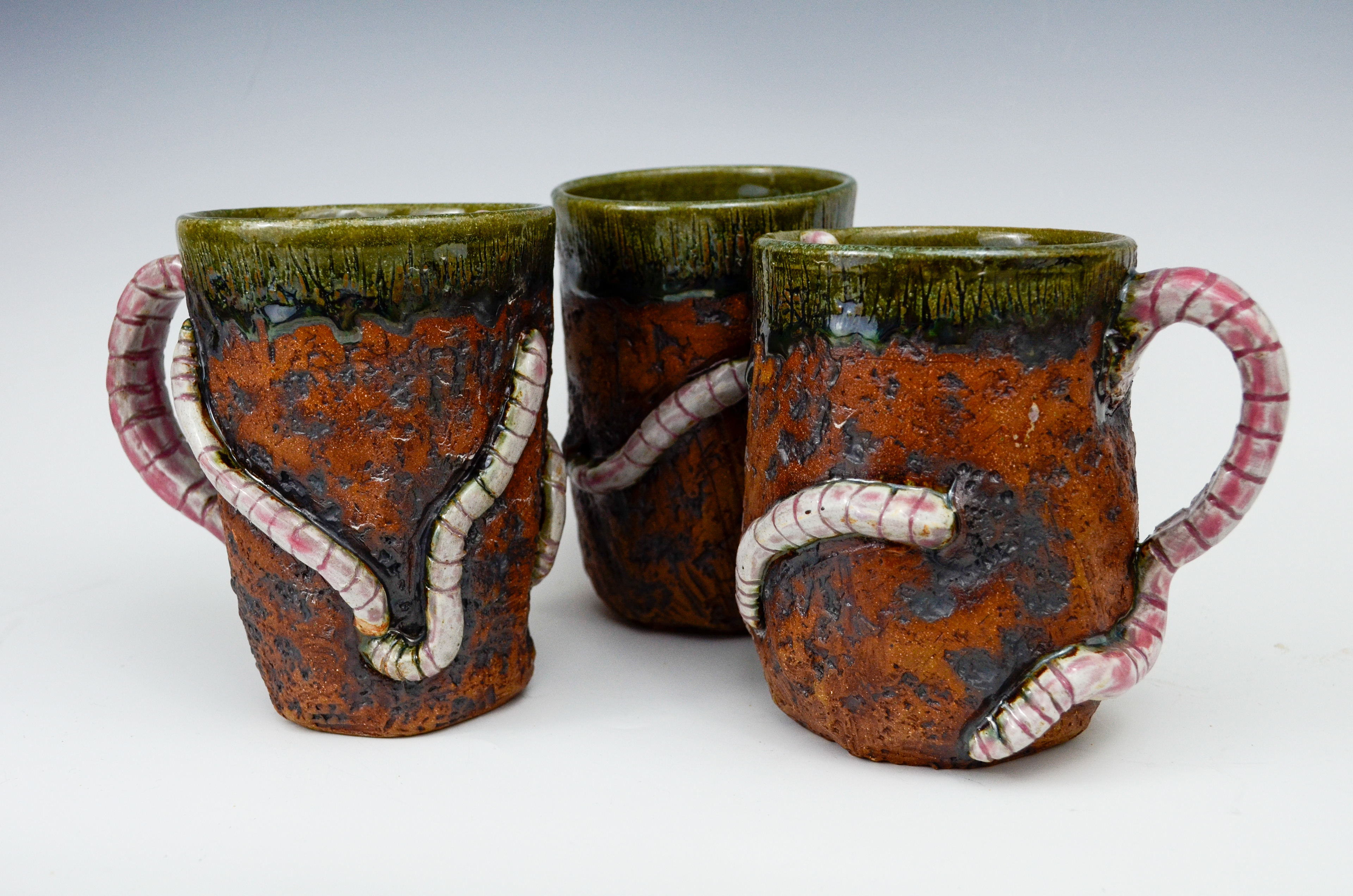 Worm Mugs, 2025 (oxidation)