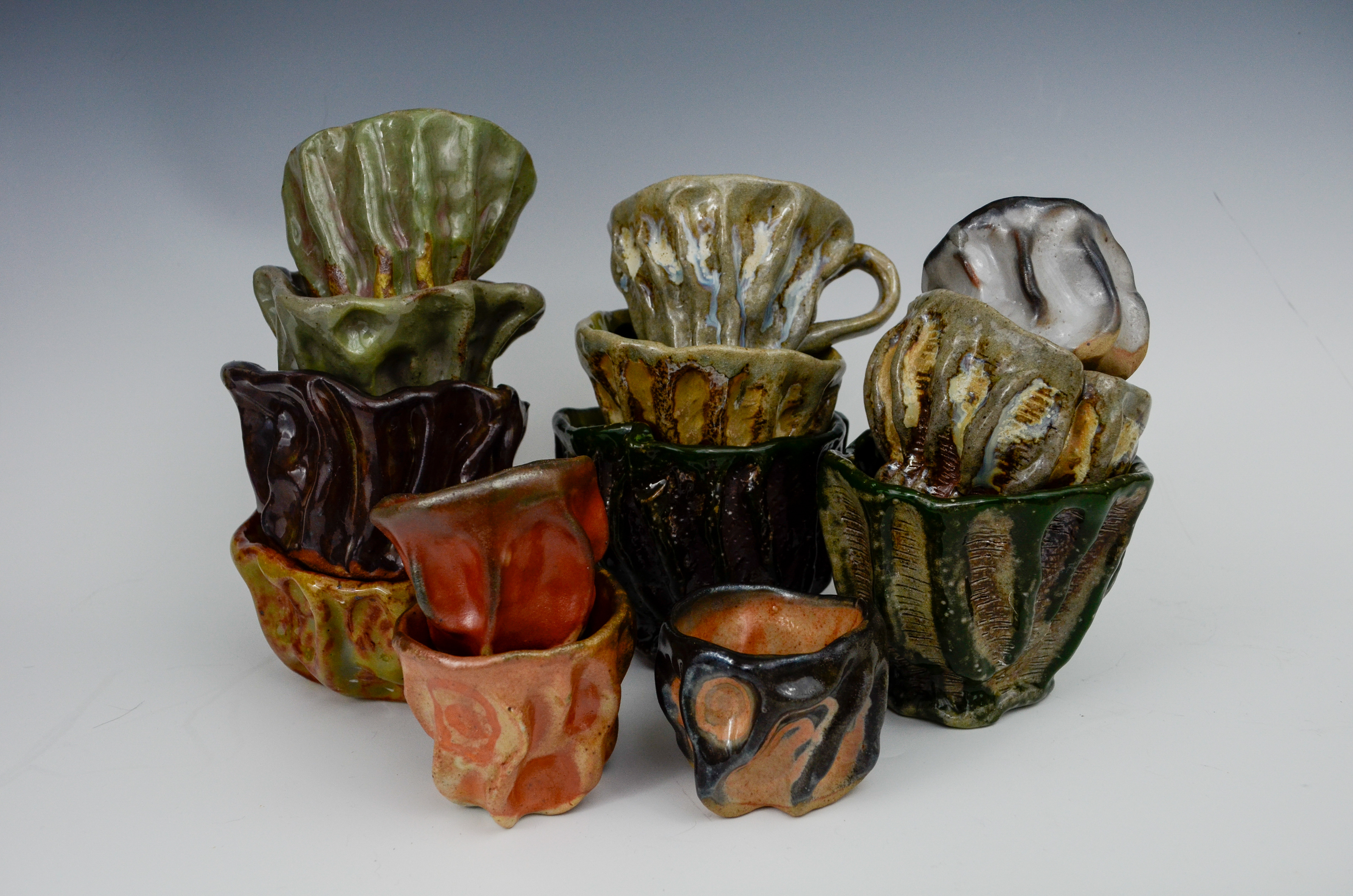 Pinch Pots, 2025 (gas & soda fired)