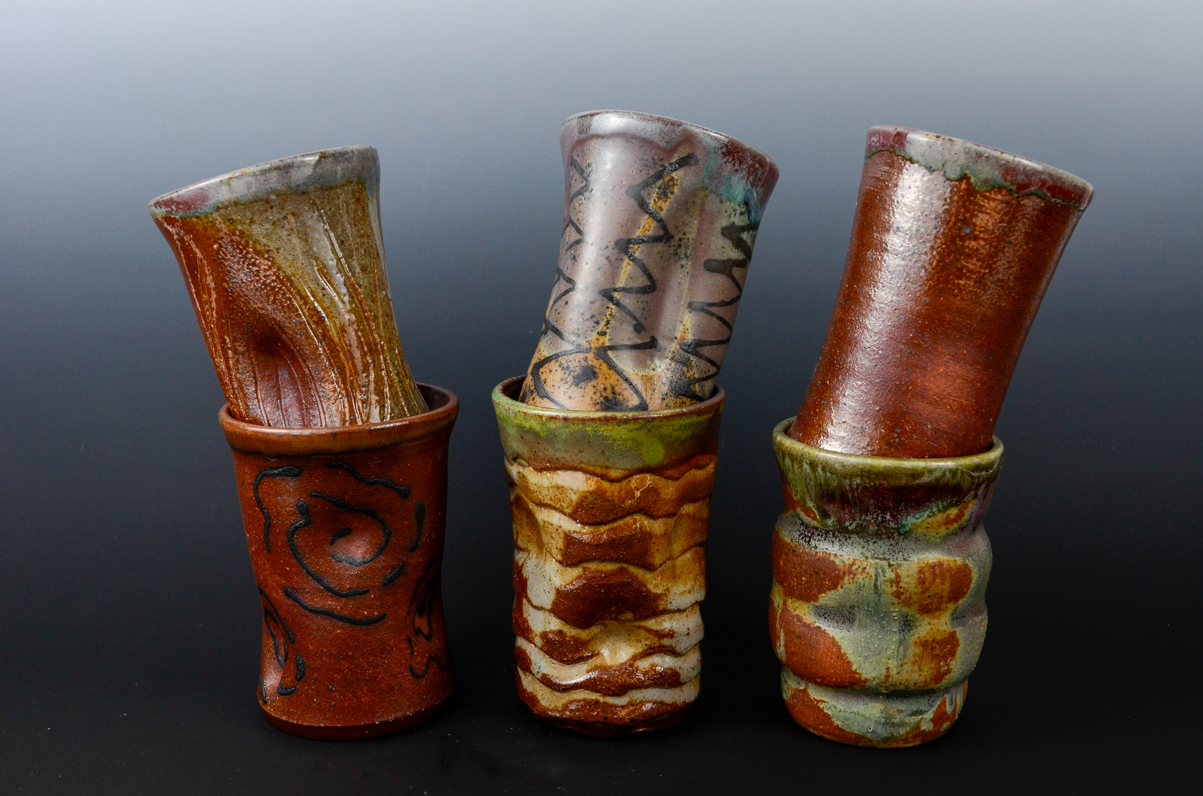 Soda Fired ^6 Cups, 2024
