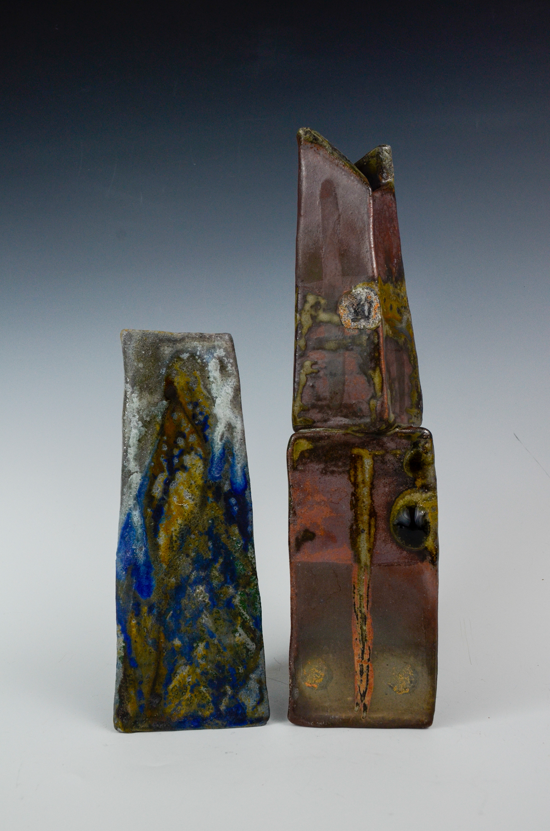 Slab Built Vases, 2026 (wood fired)