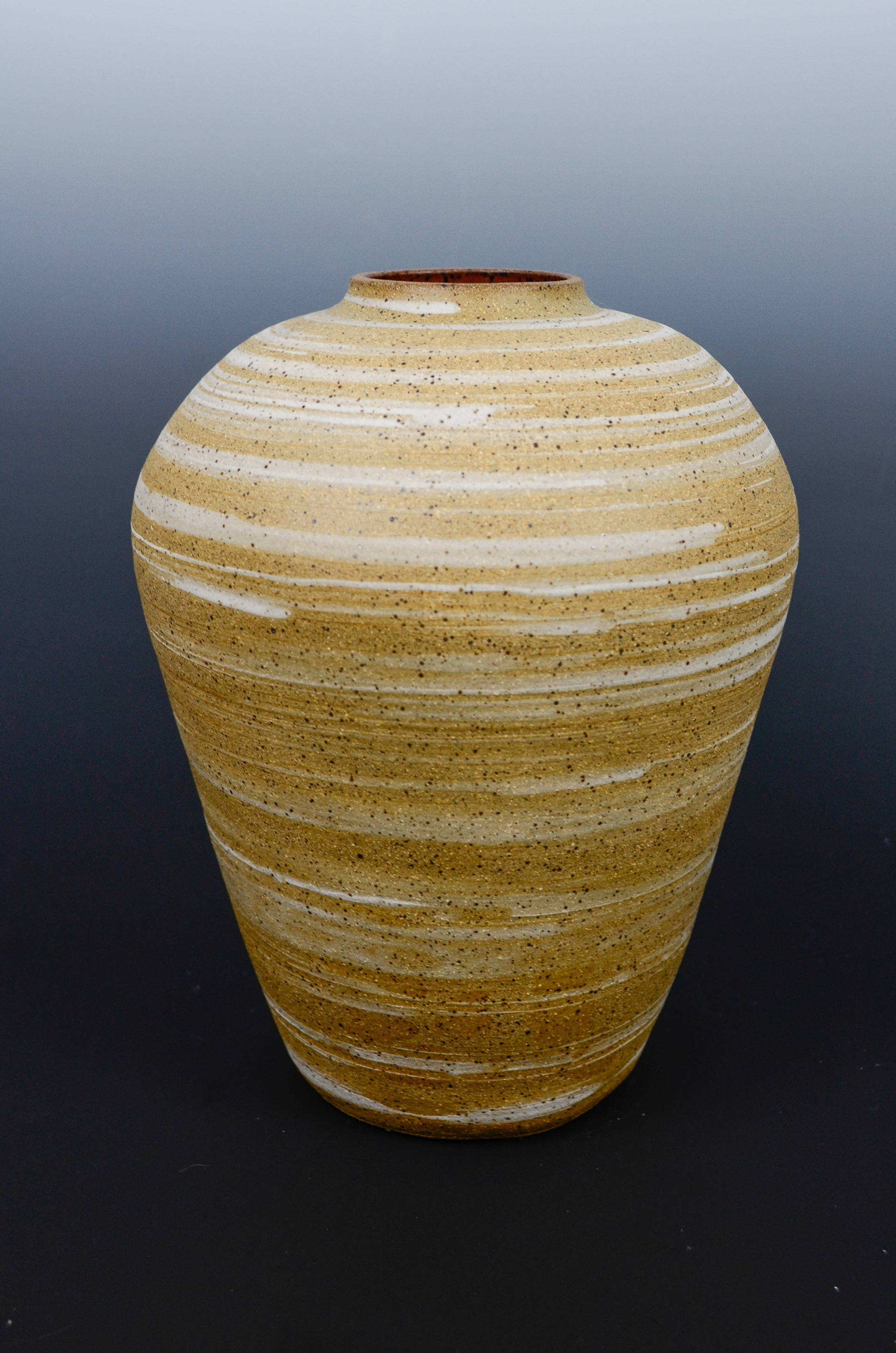 Slip brushed vase, 2024 (oxidation) 