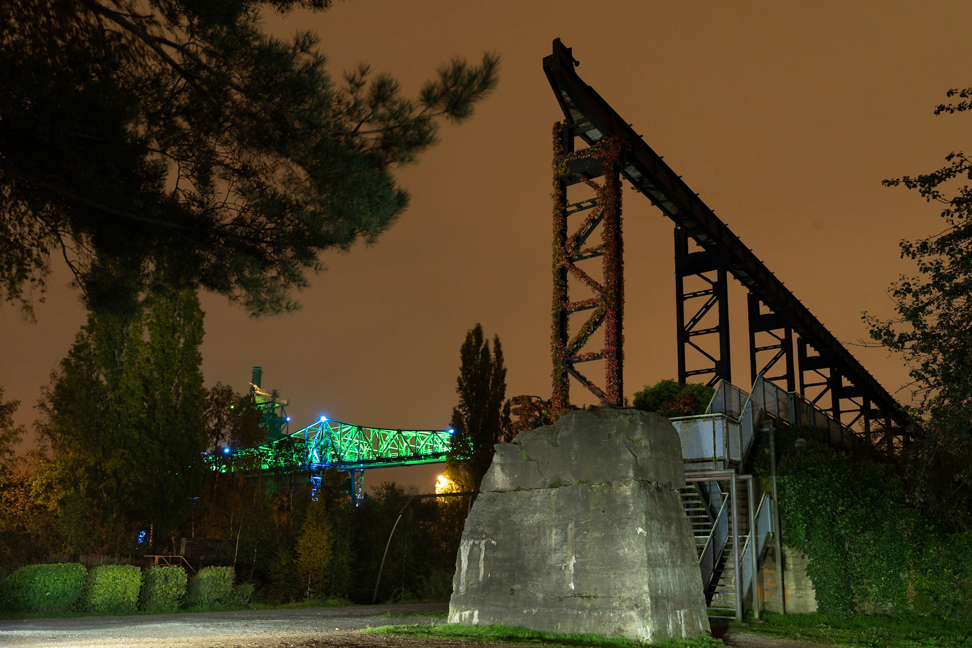 Night Photography in Landschaftspark Duisburg (LaPaDu), Germany