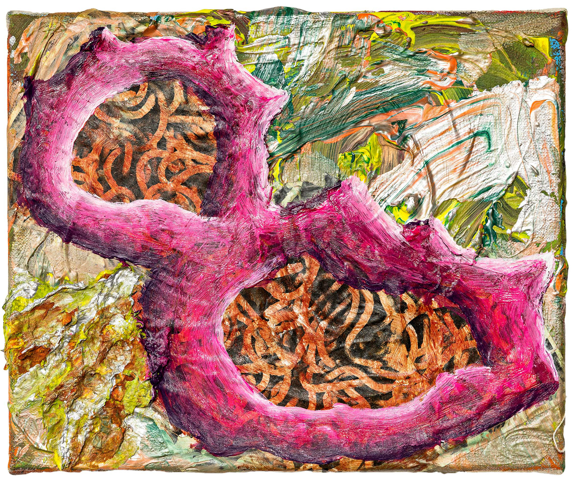 Wiederholung, Mixed media on canvas, 25 x 30 cm, 2021