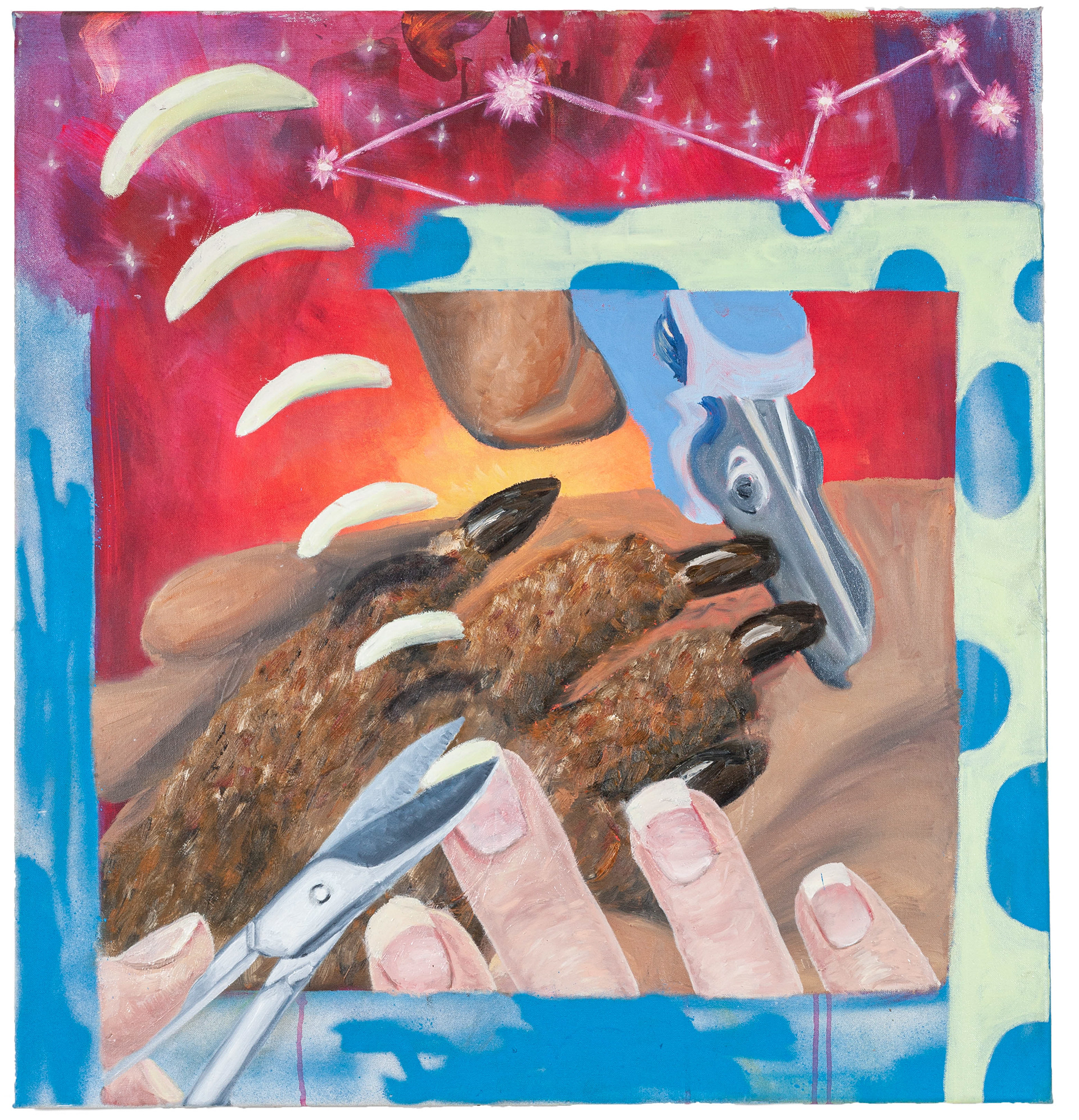 the abject, Oil, spraypaint on canvas, 84 × 77 cm, 2019