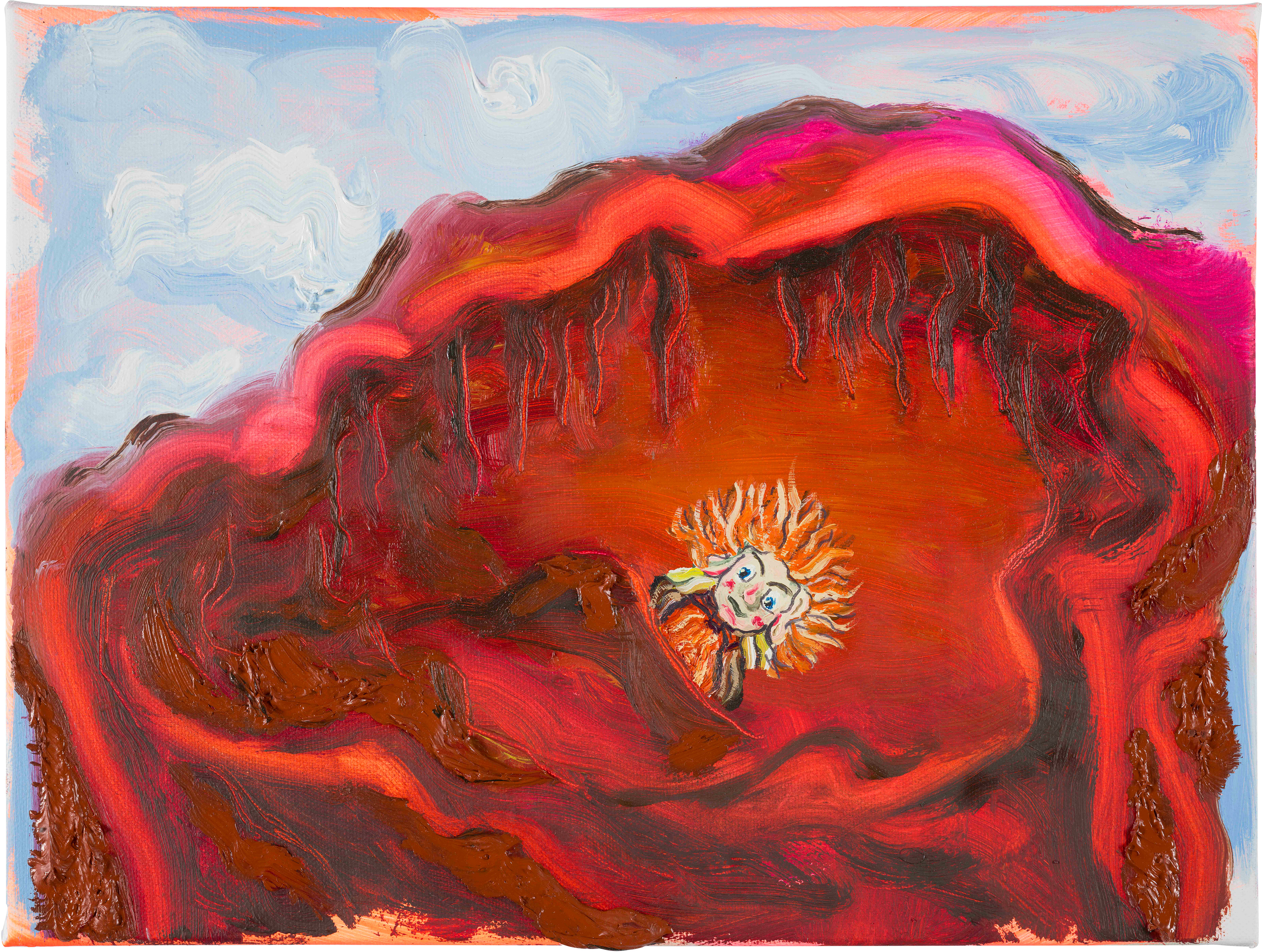 Höhle 3, 2024, Öl, Acryl auf Leinwand, 30 × 24 cm