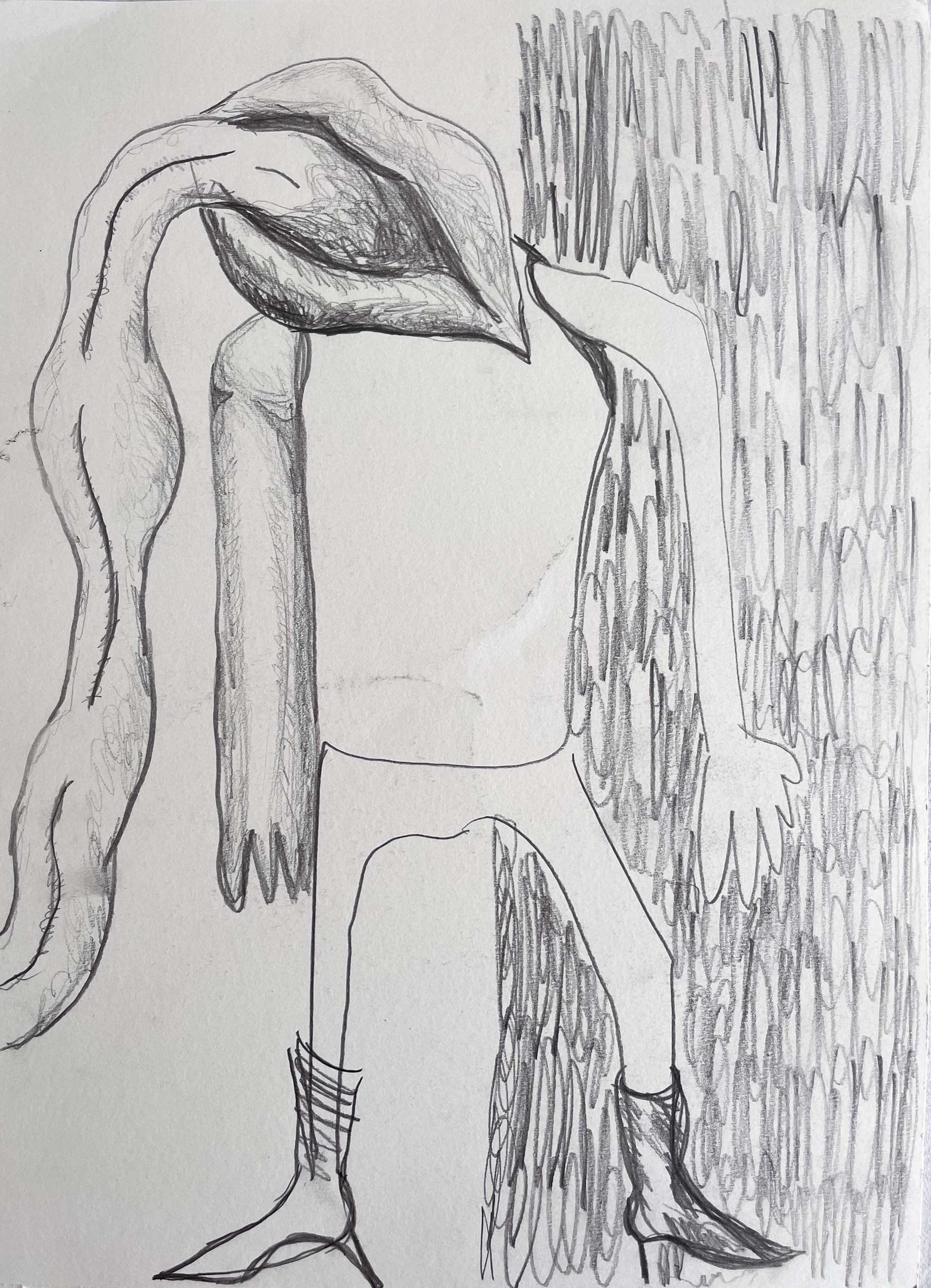 Ohne Titel, 2025, Graphit auf Papier, 41 × 30 cm