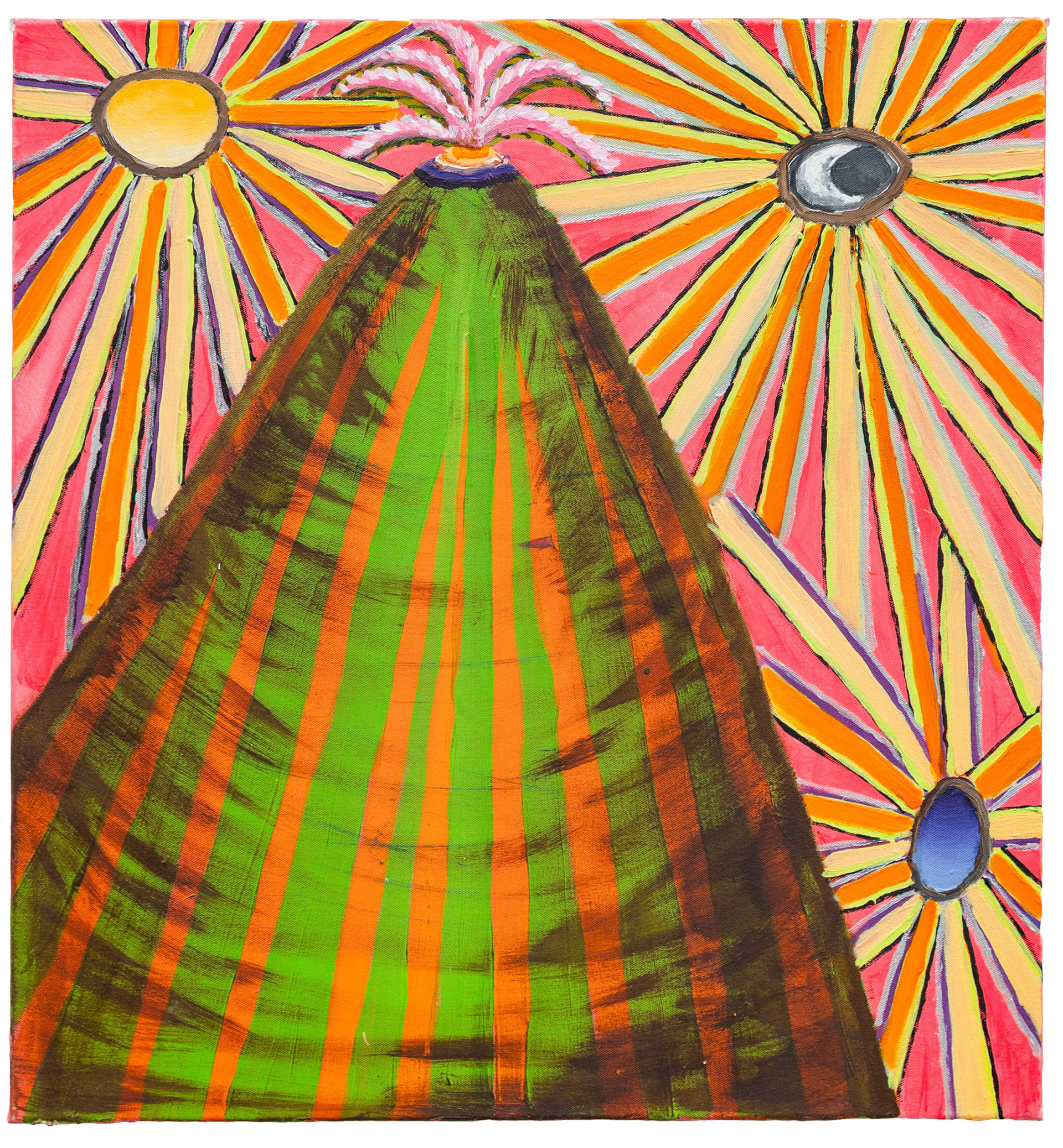 Vulcano, Acrylic on canvas, 77 × 84 cm, 2021.