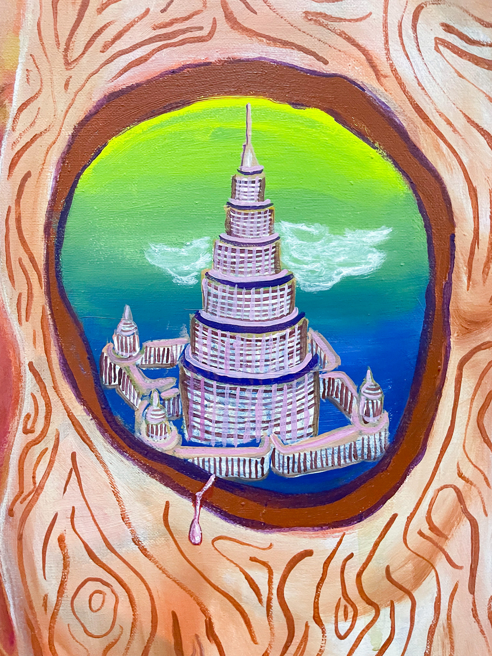 Füße, 2026, Acryl auf Leinwand, 70 × 90 cm (Detail)