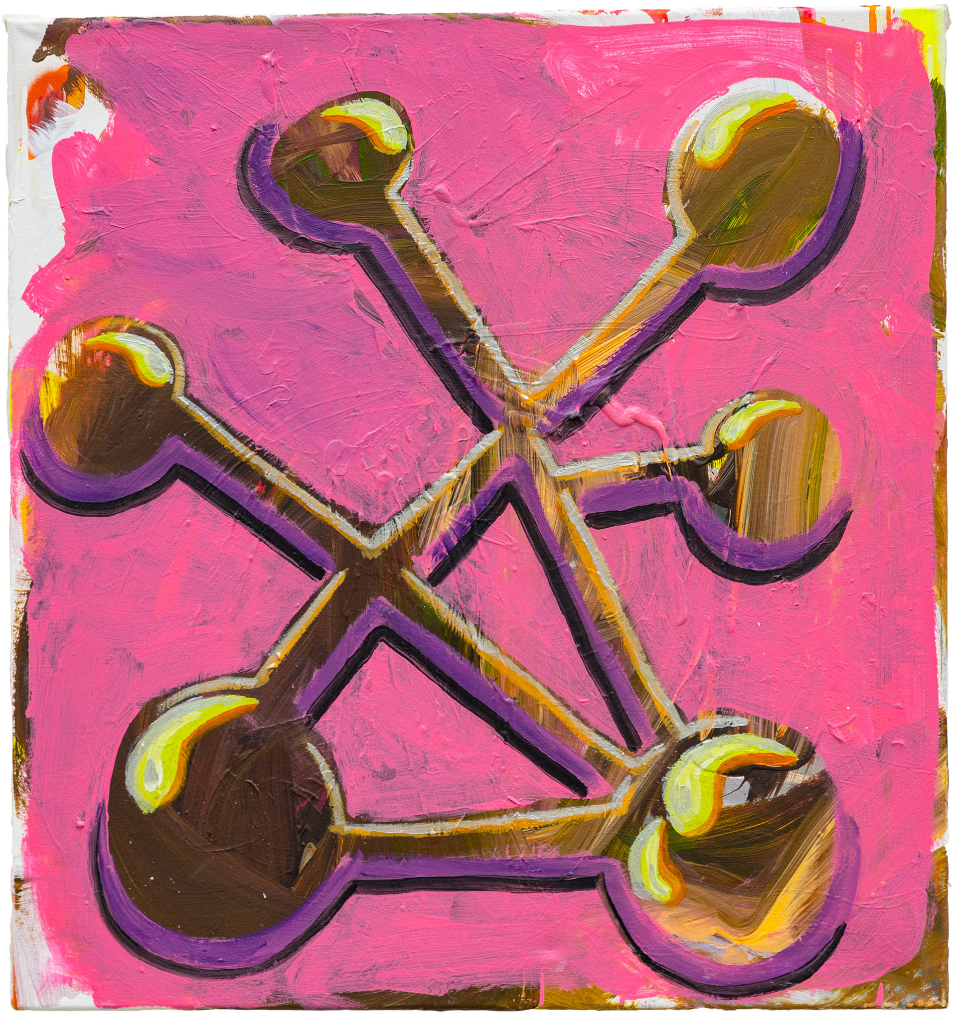 Lob der Kybernetik, Acrylic on canvas, 77 × 84 cm, 2021