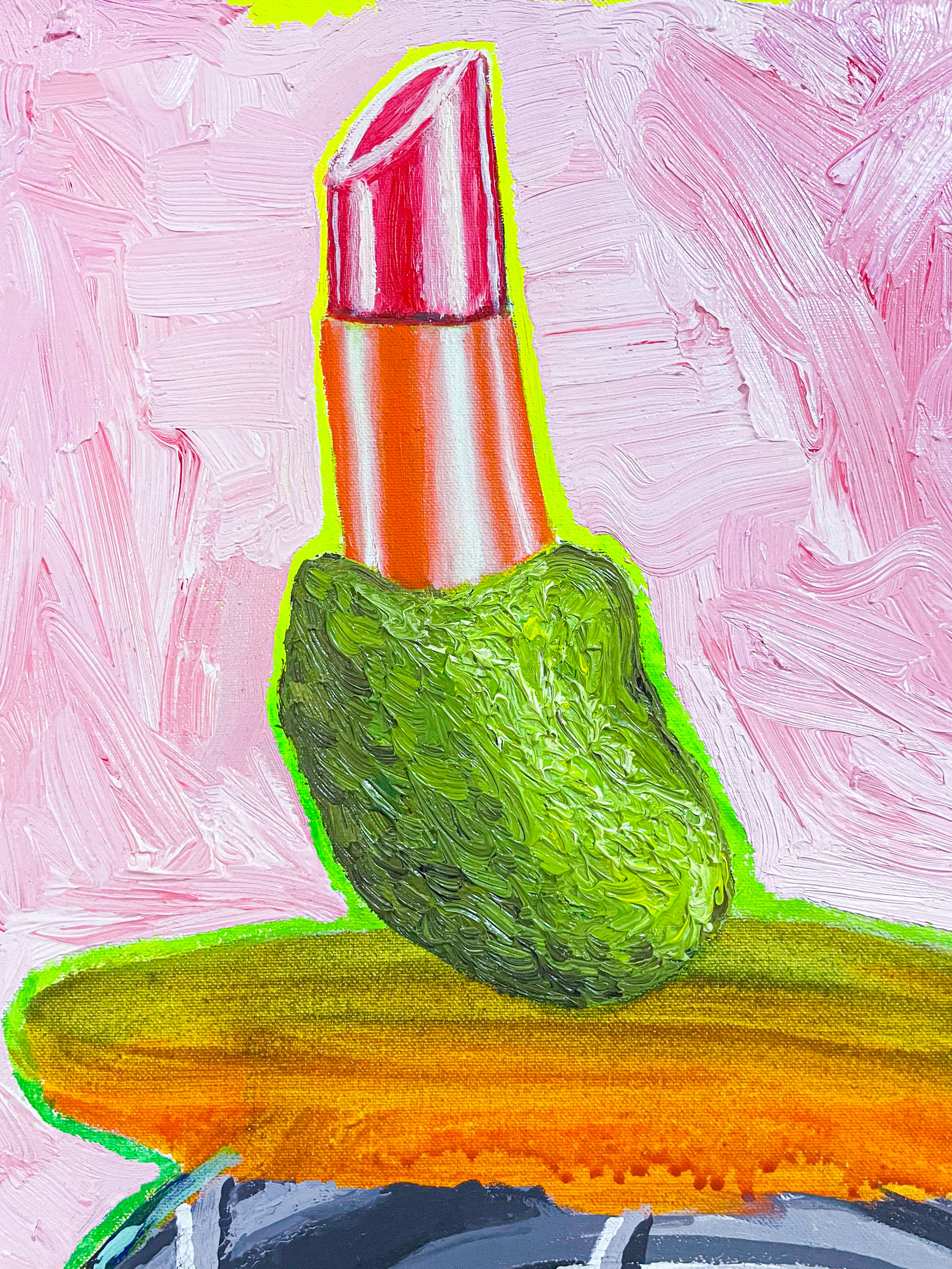 Füße, 2026, Acryl auf Leinwand, 70 × 90 cm (Detail)