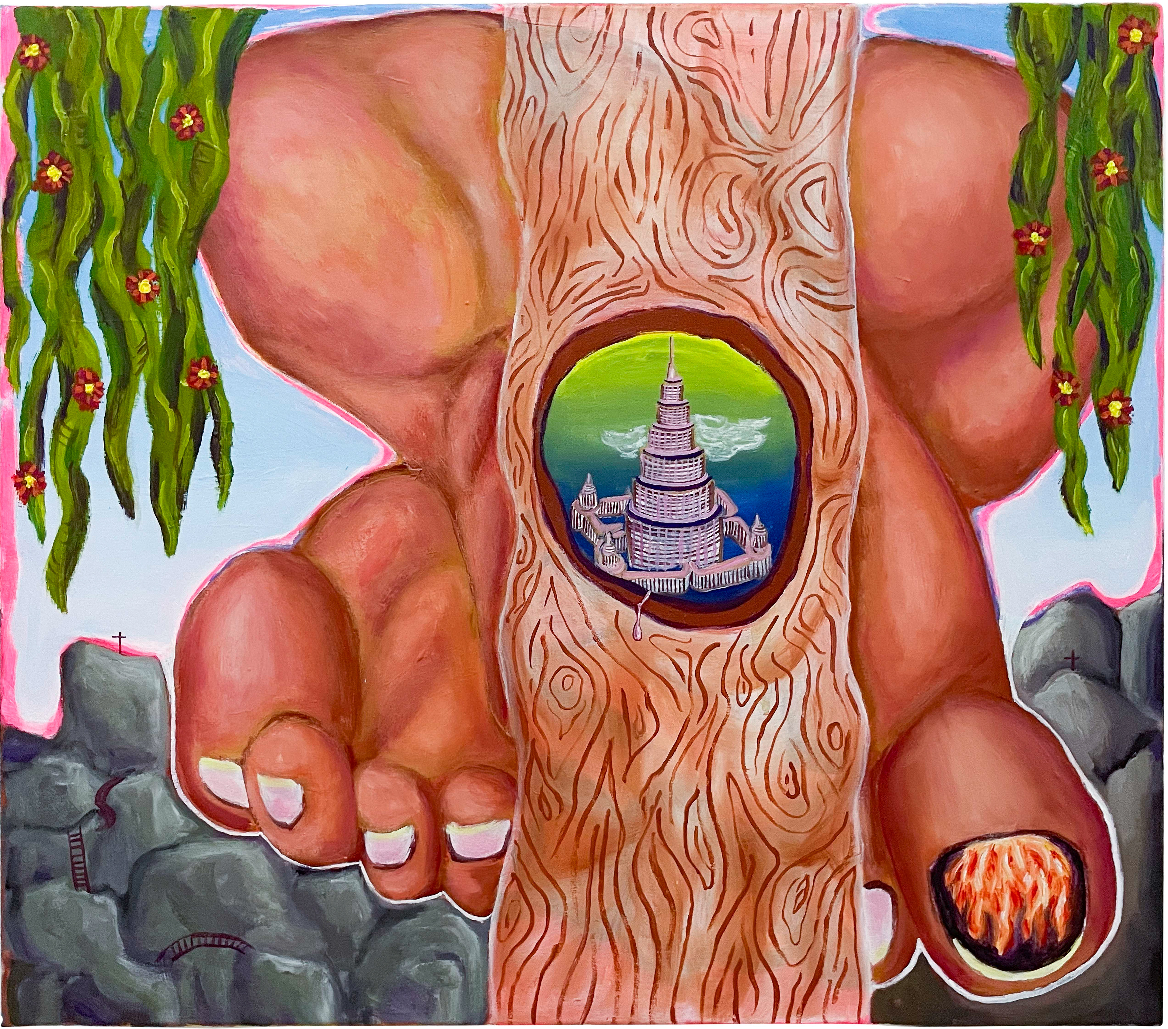 Füße, 2026, Acryl auf Leinwand, 70 × 90 cm