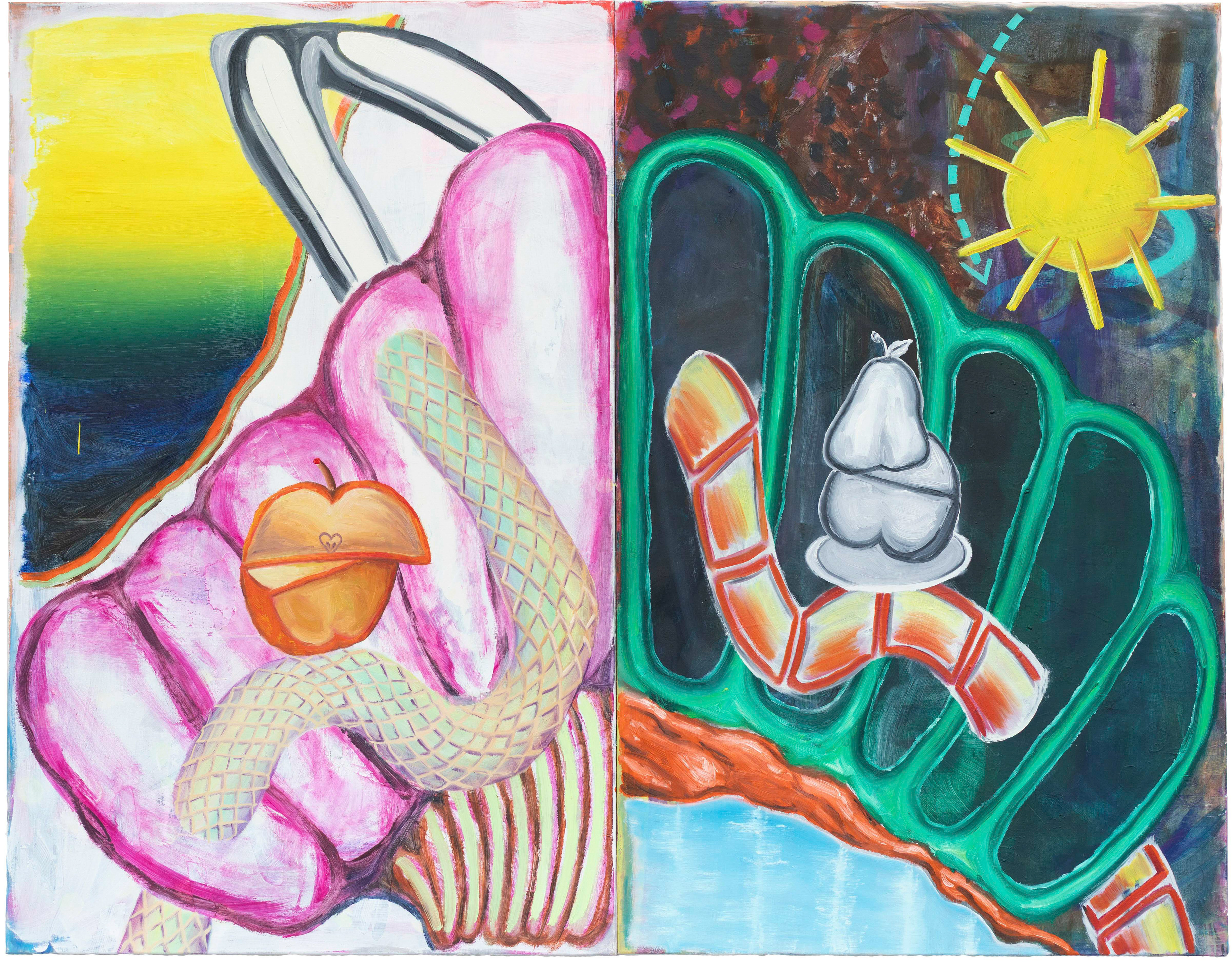 Paradies, 2023, Öl, Acryl auf Leinwand, 160 × 180 cm