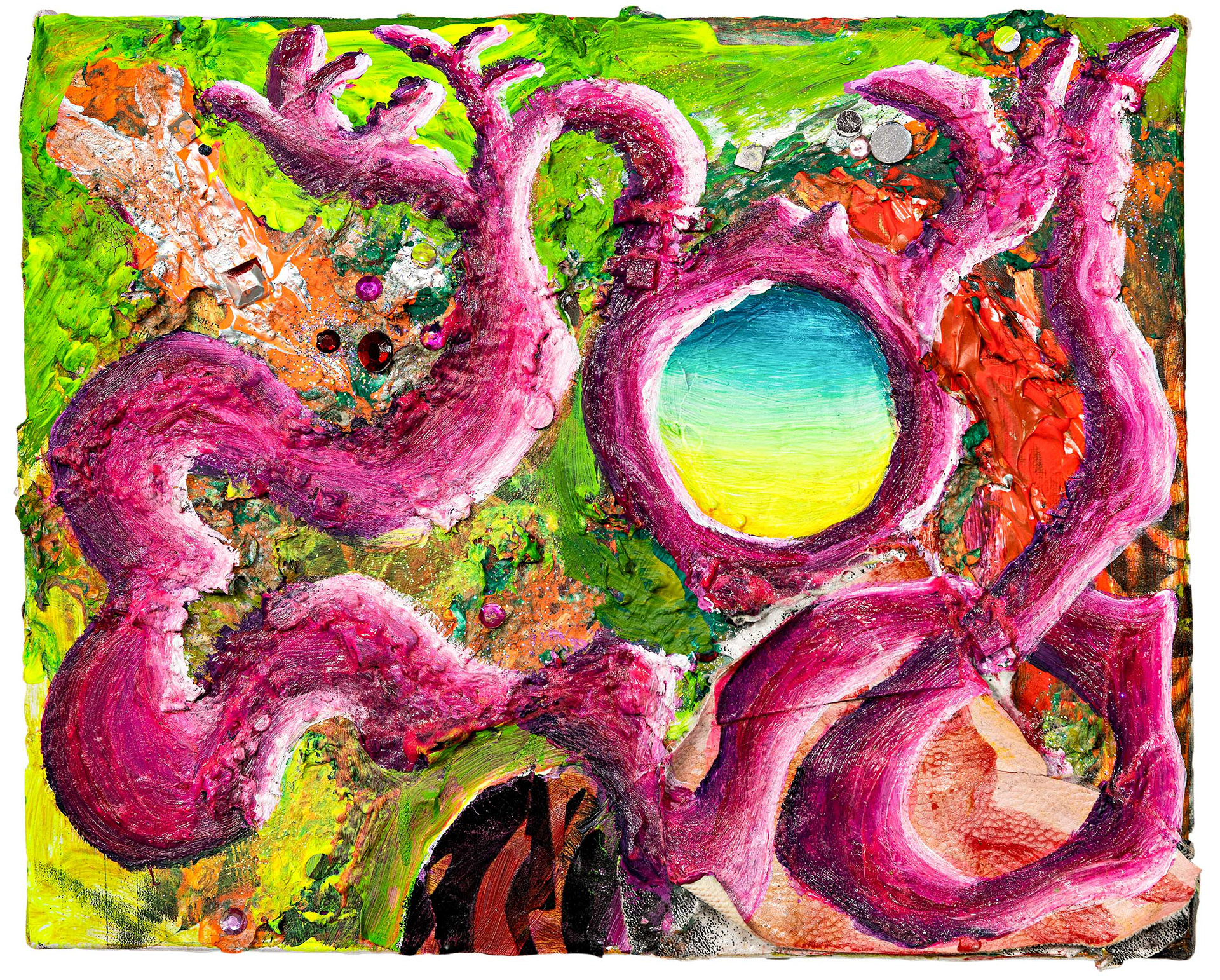 Mycel, Mixed media on canvas, 29 x 35 cm, 2021