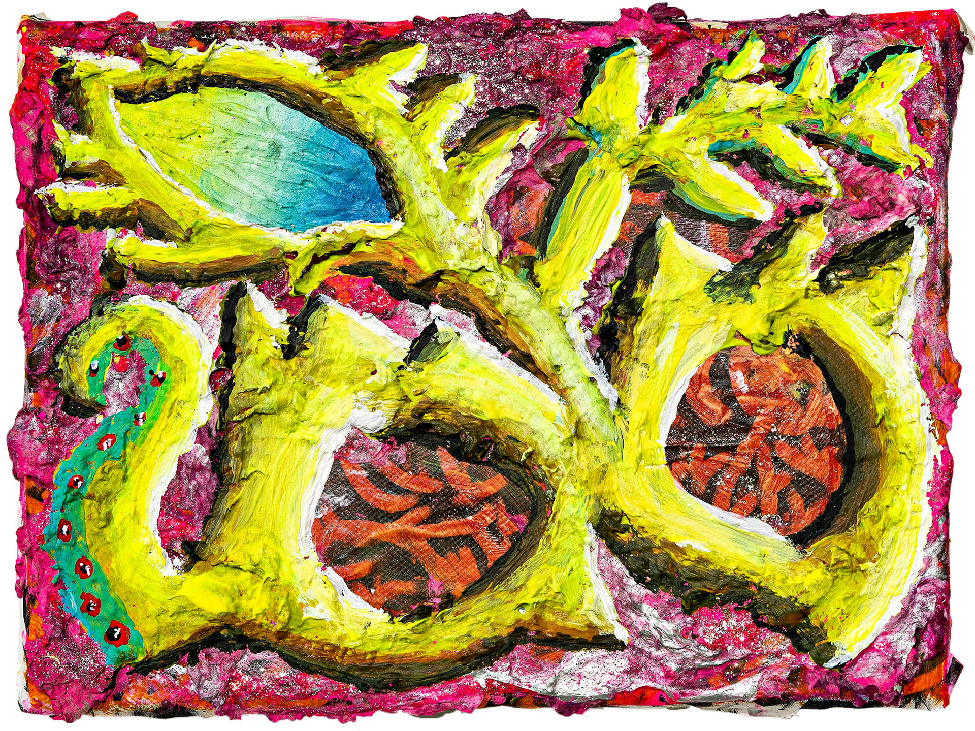 Öffnung, Mixed media on canvas, 19 x 25 cm, 2021