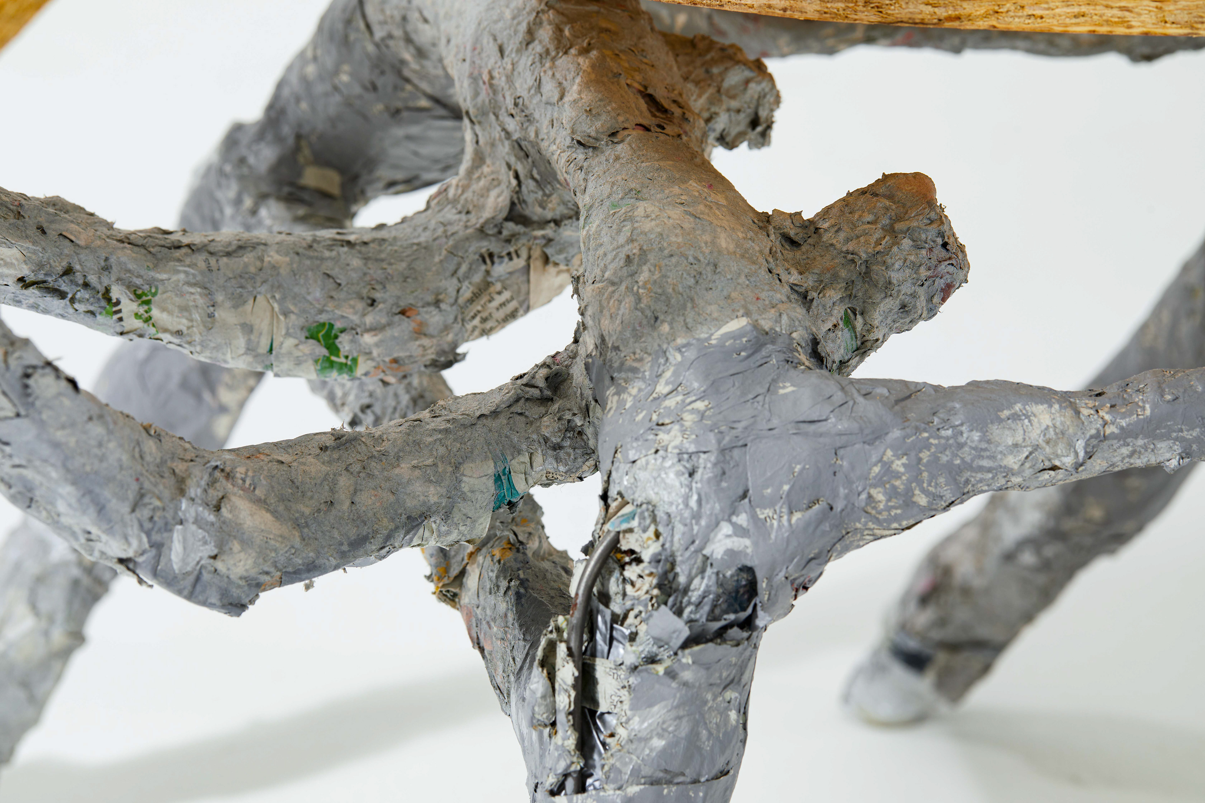 Subjektivierungsmaschine II , Wire, wood, papier-mâché, acrylic, 69 × 60 × 64 cm, 2022 (detail)