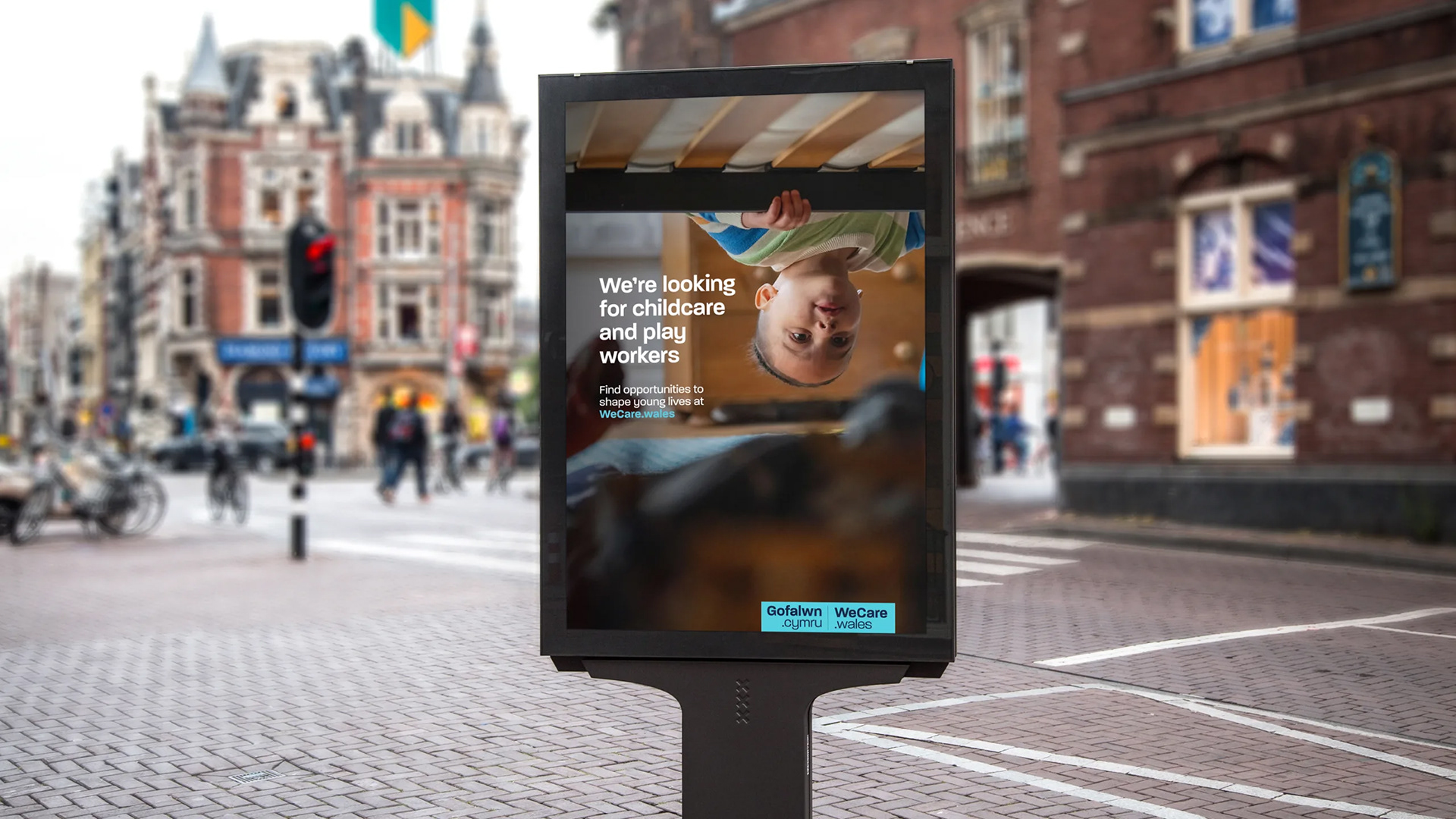 WeCare Wales – Hide and Seek Outdoor 6s Advert Transport for Wales The Real Social Network social media carousels Cardiff creative art director