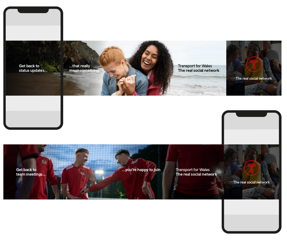 Transport for Wales The Real Social Network social media carousels Cardiff creative art director