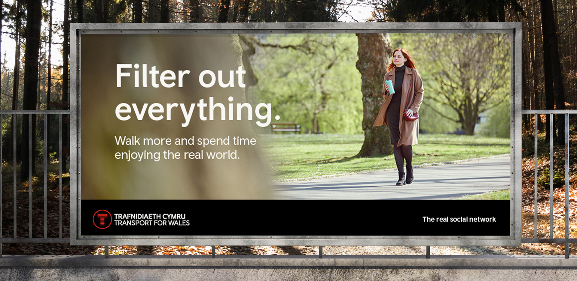 Transport for Wales The Real Social Network outdoor billboard poster Cardiff creative art director