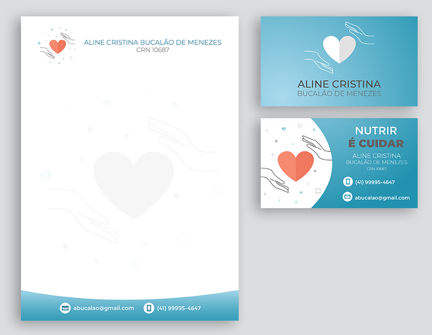 Receituário + Cartão de Visita. Cliente Aline Cristina