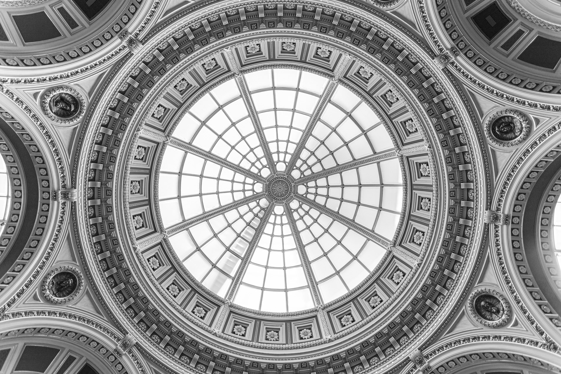 Ceiling, The National Gallery, Black and white photographer, Architectural Photographer, interiors photographer, 