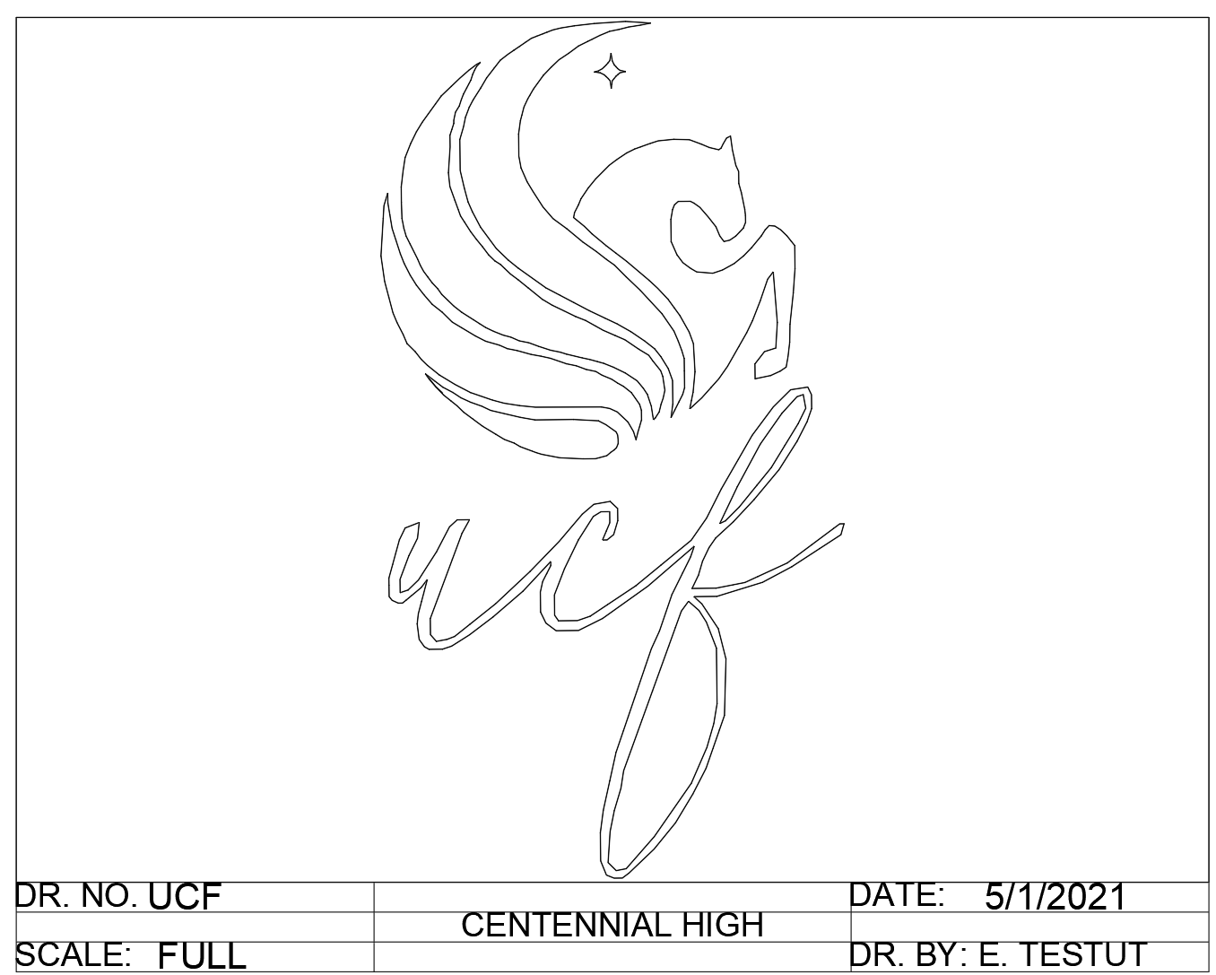 I transfered this drawing to a viynl cutter to create a magnet with this design. I also used iron-on viynl to create shirts with this design.