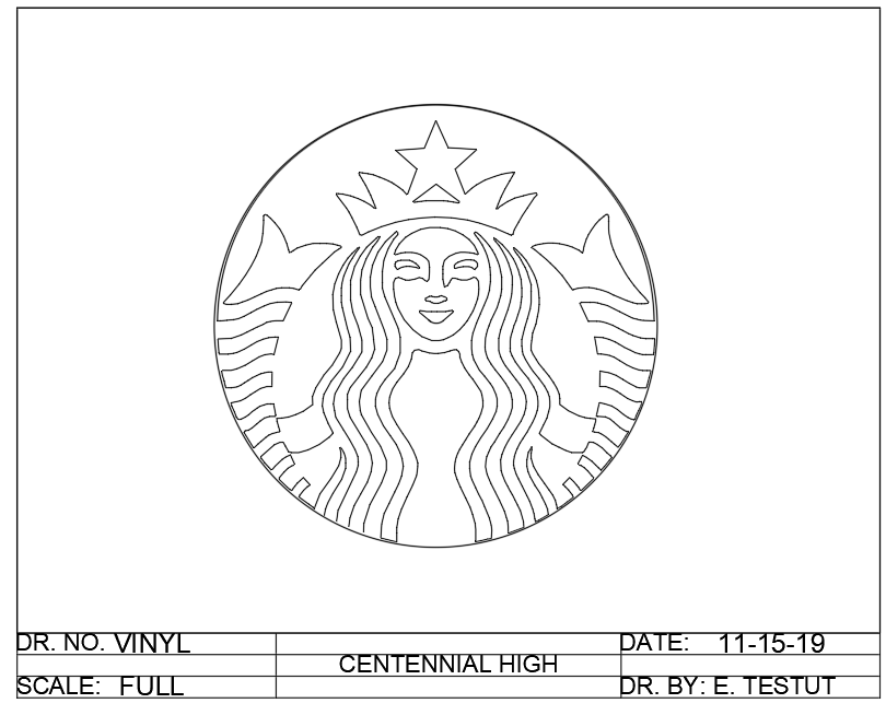 I transfered this drawing to a viynl cutter to create a magnet with this design.