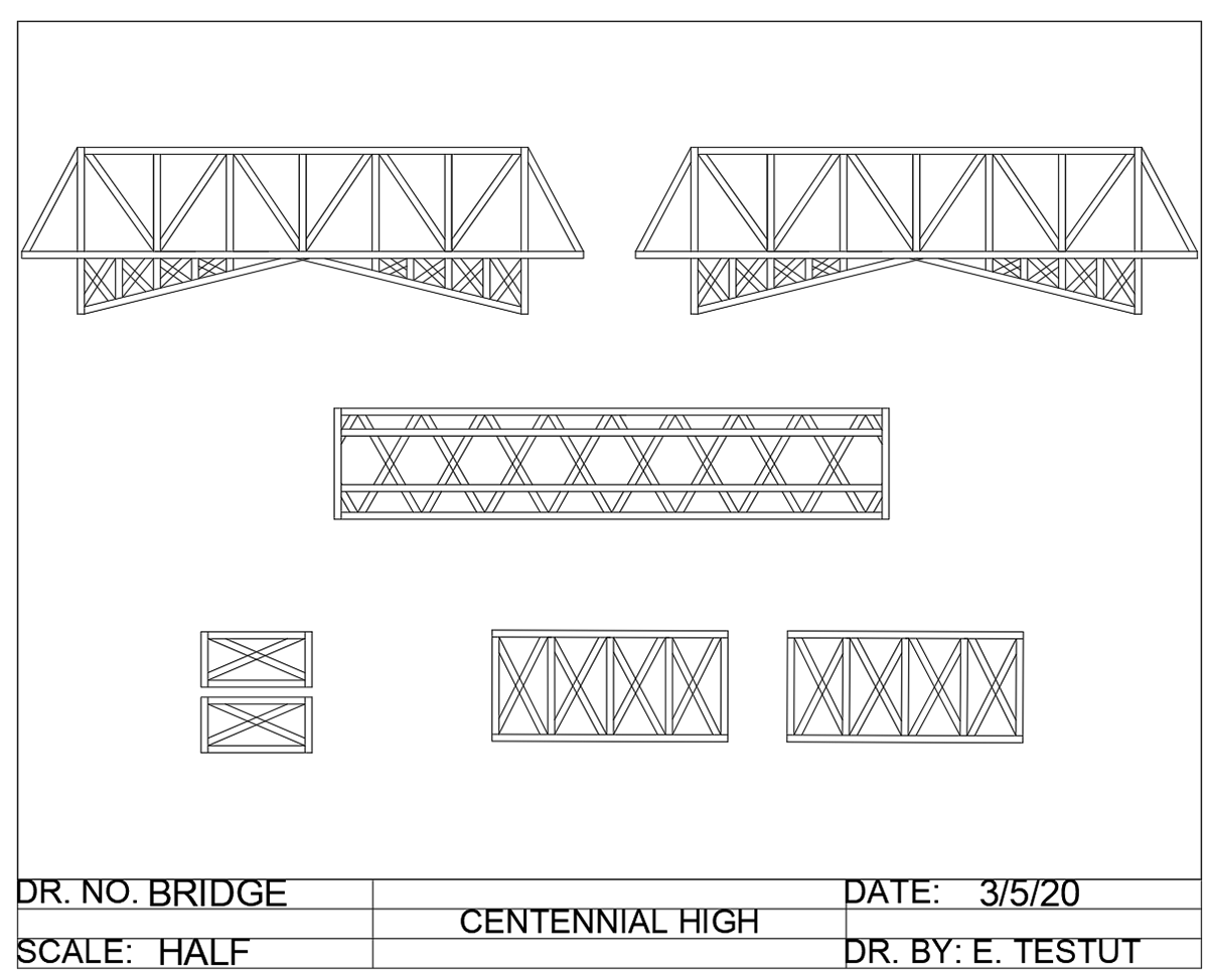 For this project, I designed a bridge, constructed it from balsa wood, and tested whether it could withstand 25 lbs.