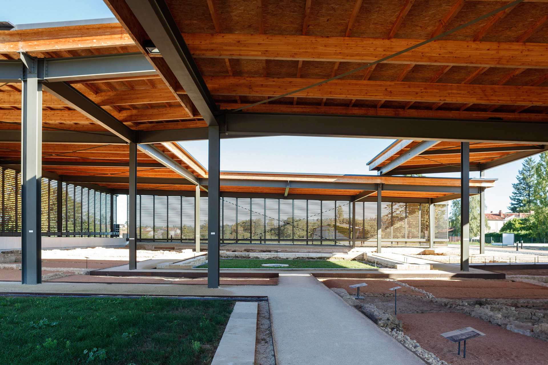 Aménagement du Site Archéologique d'Elusa à Eauze par INCA architectes et ALEP architectes-paysagistes. Photo : Nicolas Castets