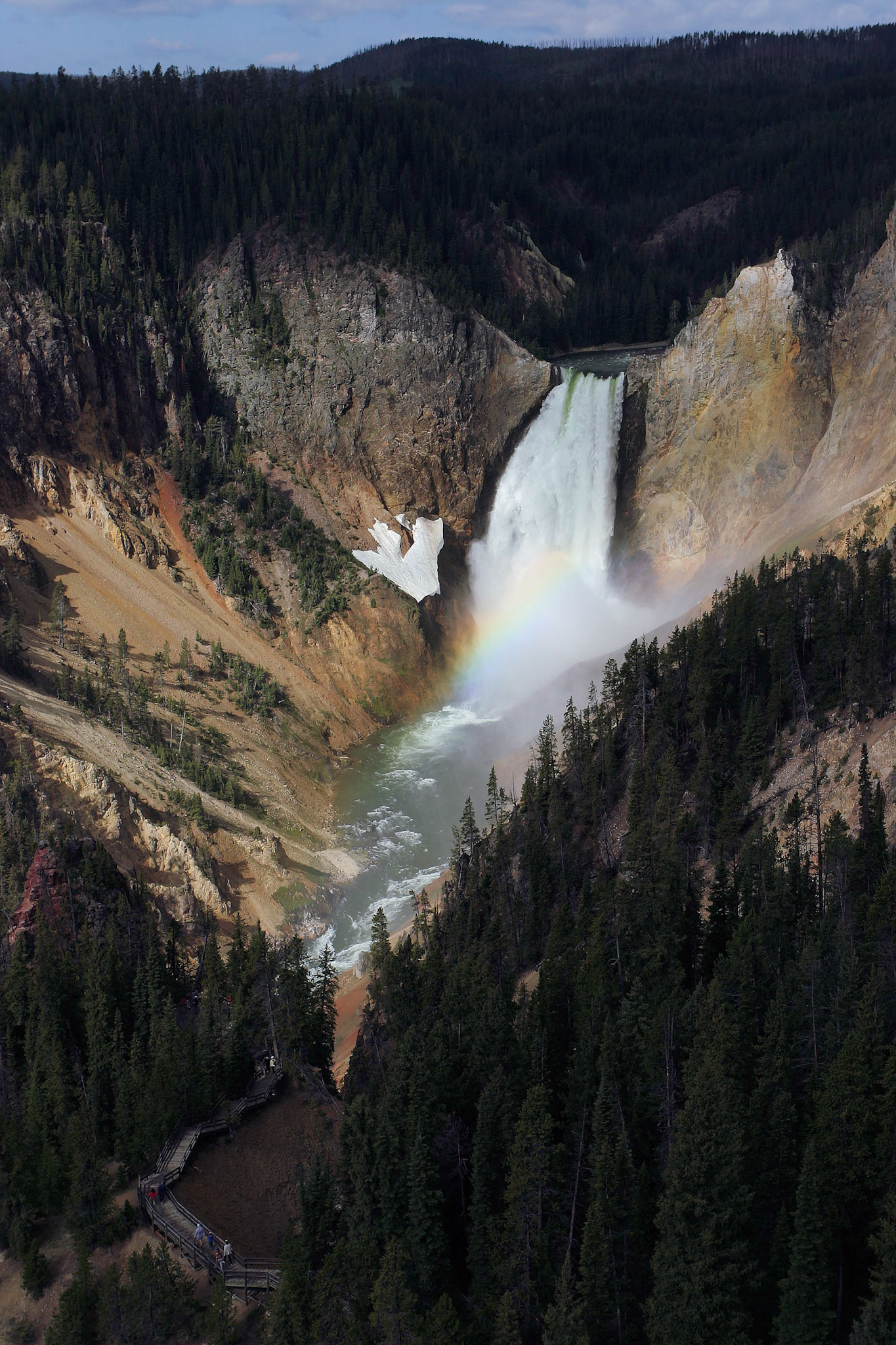 Yellowstone National Park; Lower falls of the Yellowstone River from Lookout Point