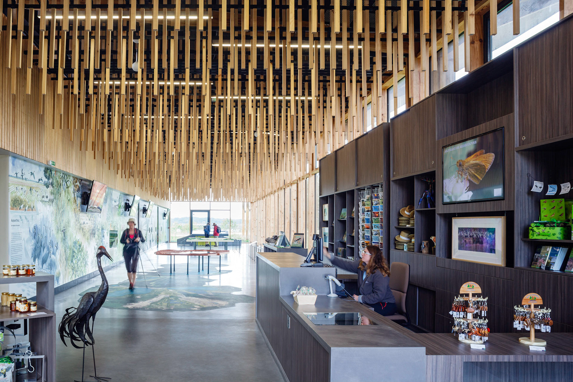 Aménagement et développement de la réserve naturelle d’Arjuzanx par ALEP, architectes-paysagistes, et INCA, architectes. Photo : Nicolas Castets