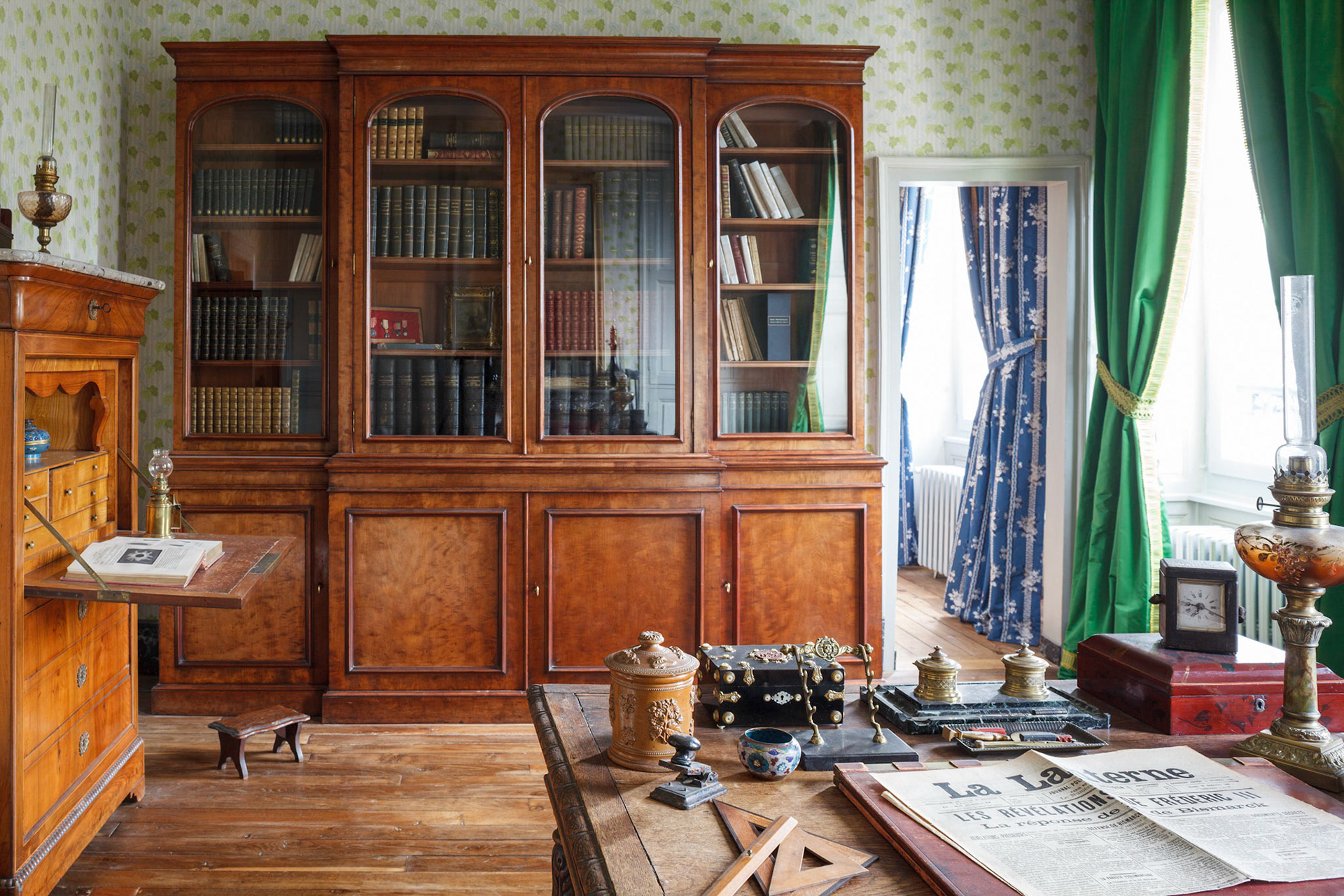 Maison de Colette, Bibliothèque du Capitaine, Crédit photo Nicolas Castets