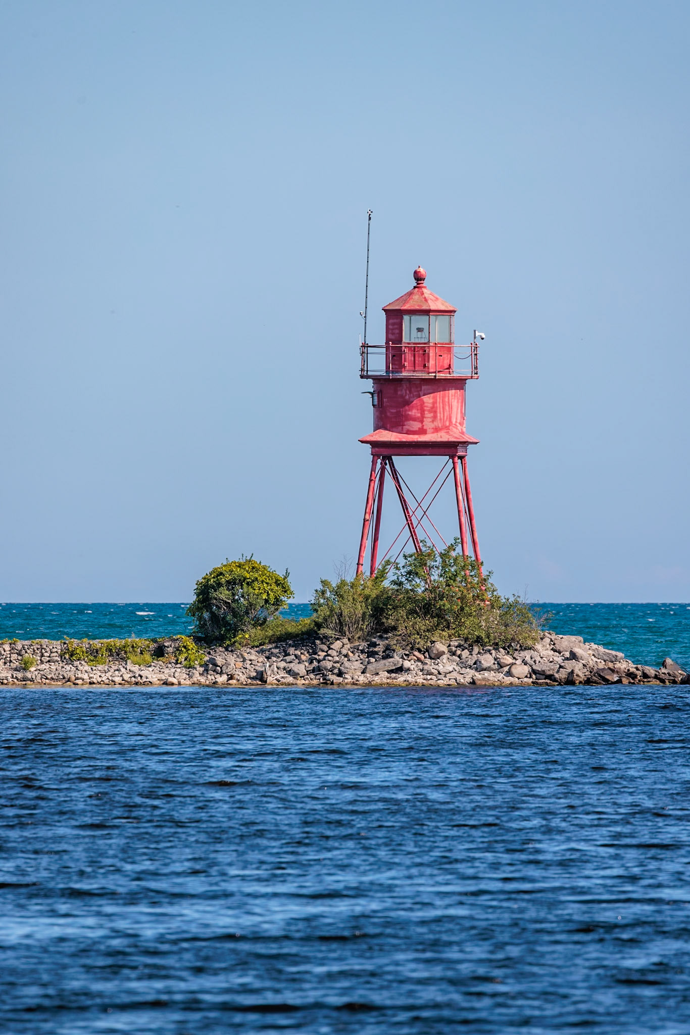 250901_026 Alpena Lighthouse at the mouth of the Thunder Bay River where it enters Thunder Bay and Lake Huron