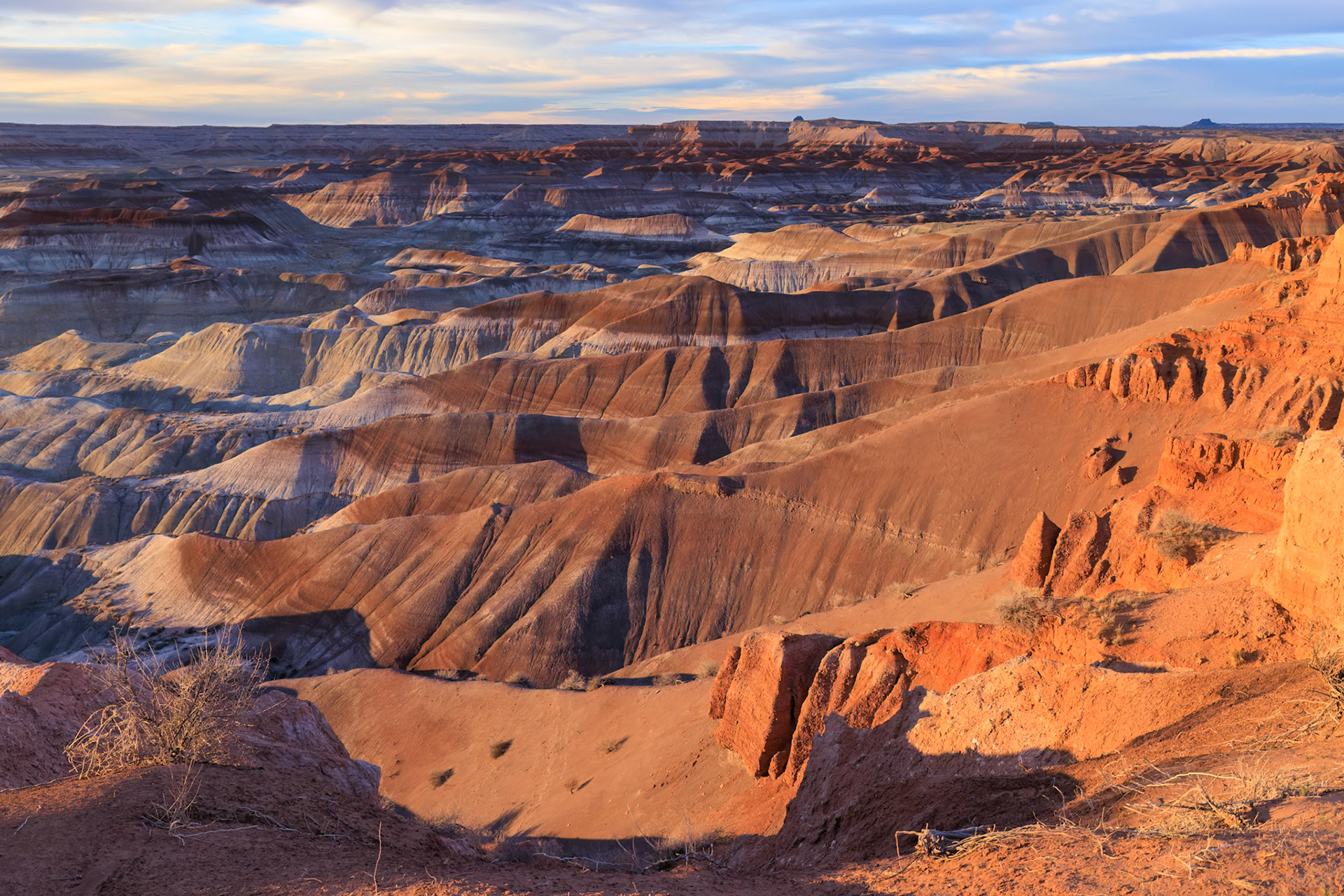 Colorful deposits of the Chinle Formation exposed at Little Painted Desert County Park near Winslow, Arizona