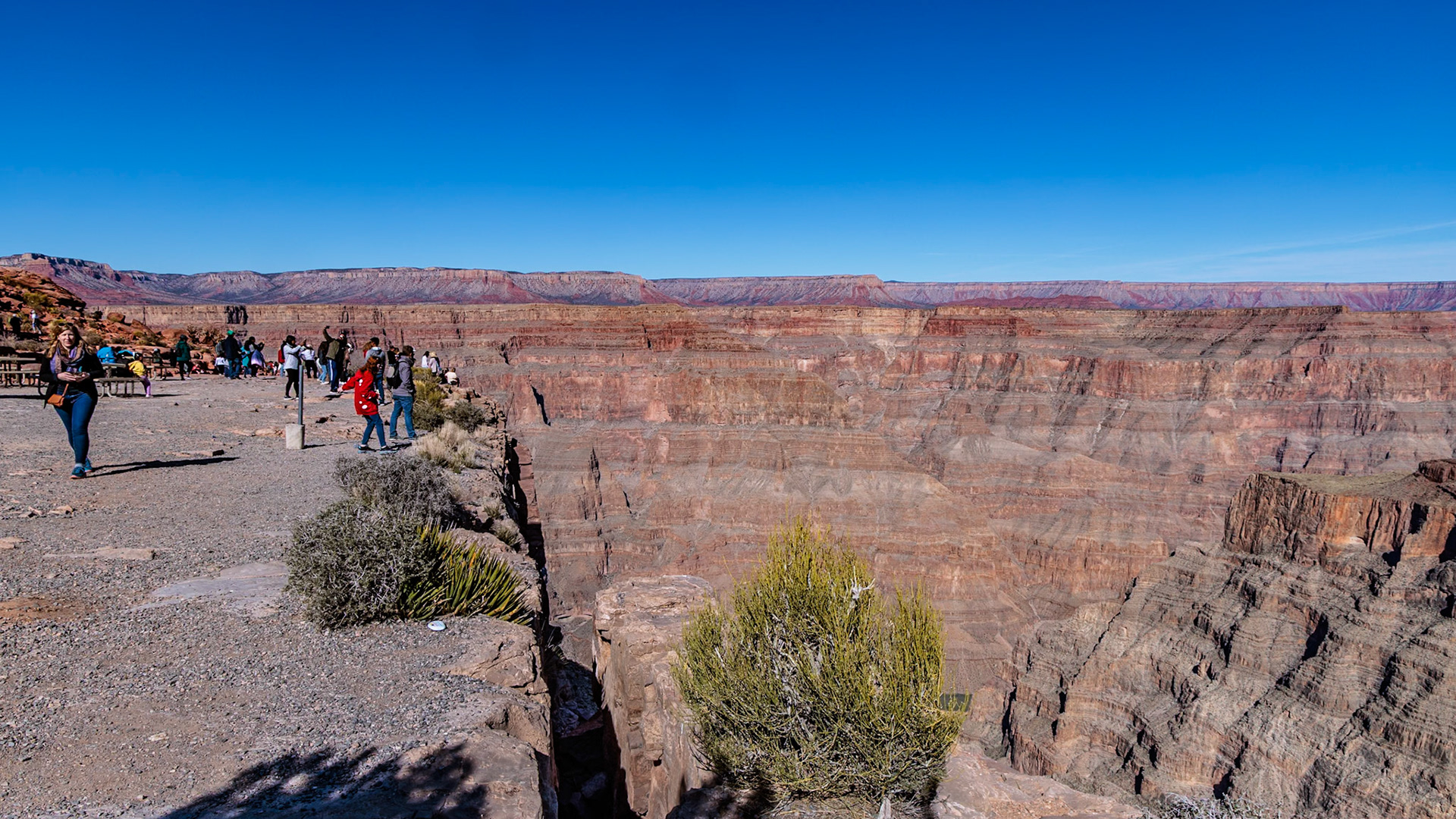 230405_217 Crevice at the edge of the canyon at Guano Point area of Grand Canyon West near Peach Springs, Arizona