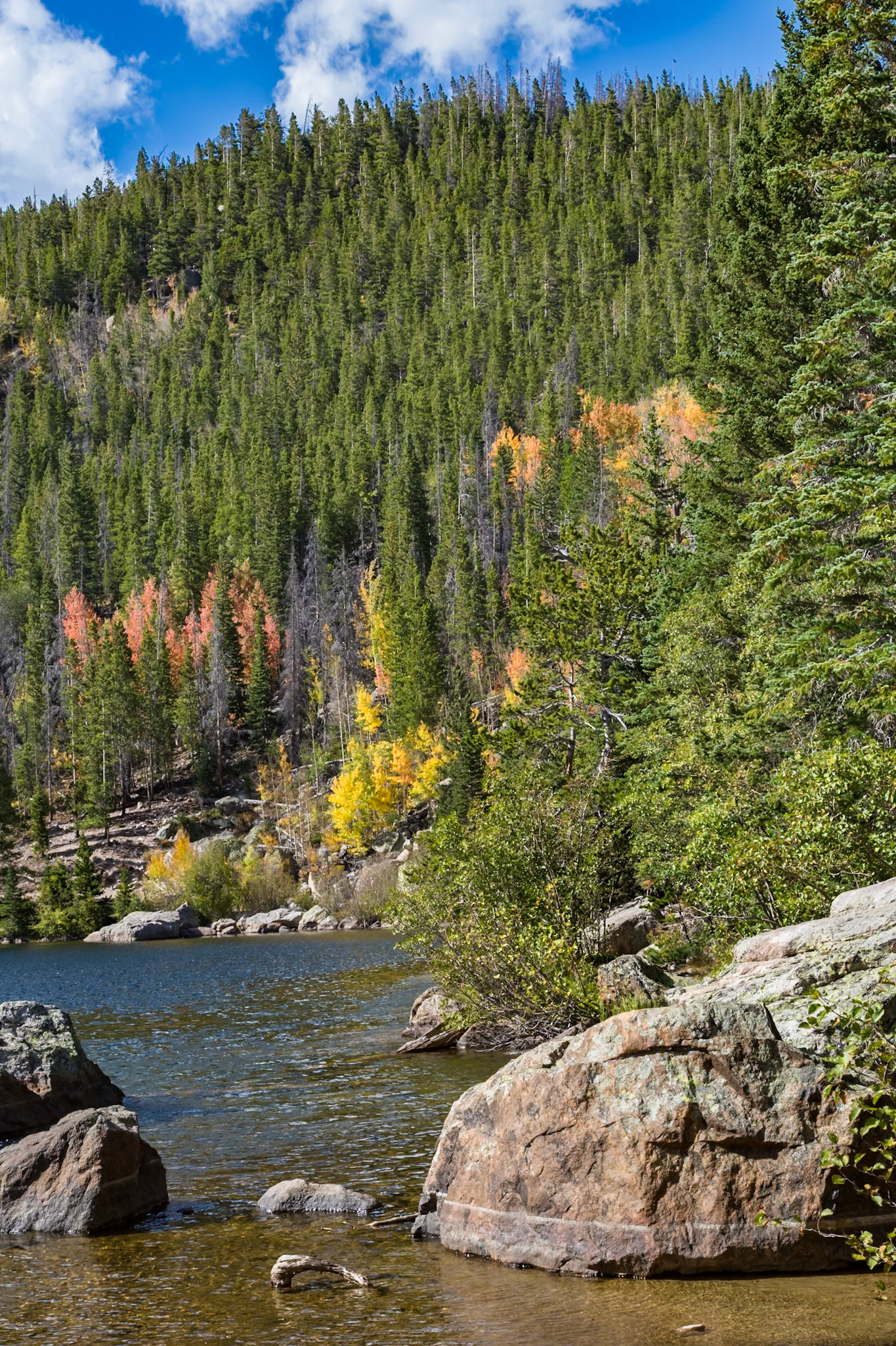 180918_065 Boulders along the shoreline of Bear Lake in Rocky Mountain National Park, Colorado
