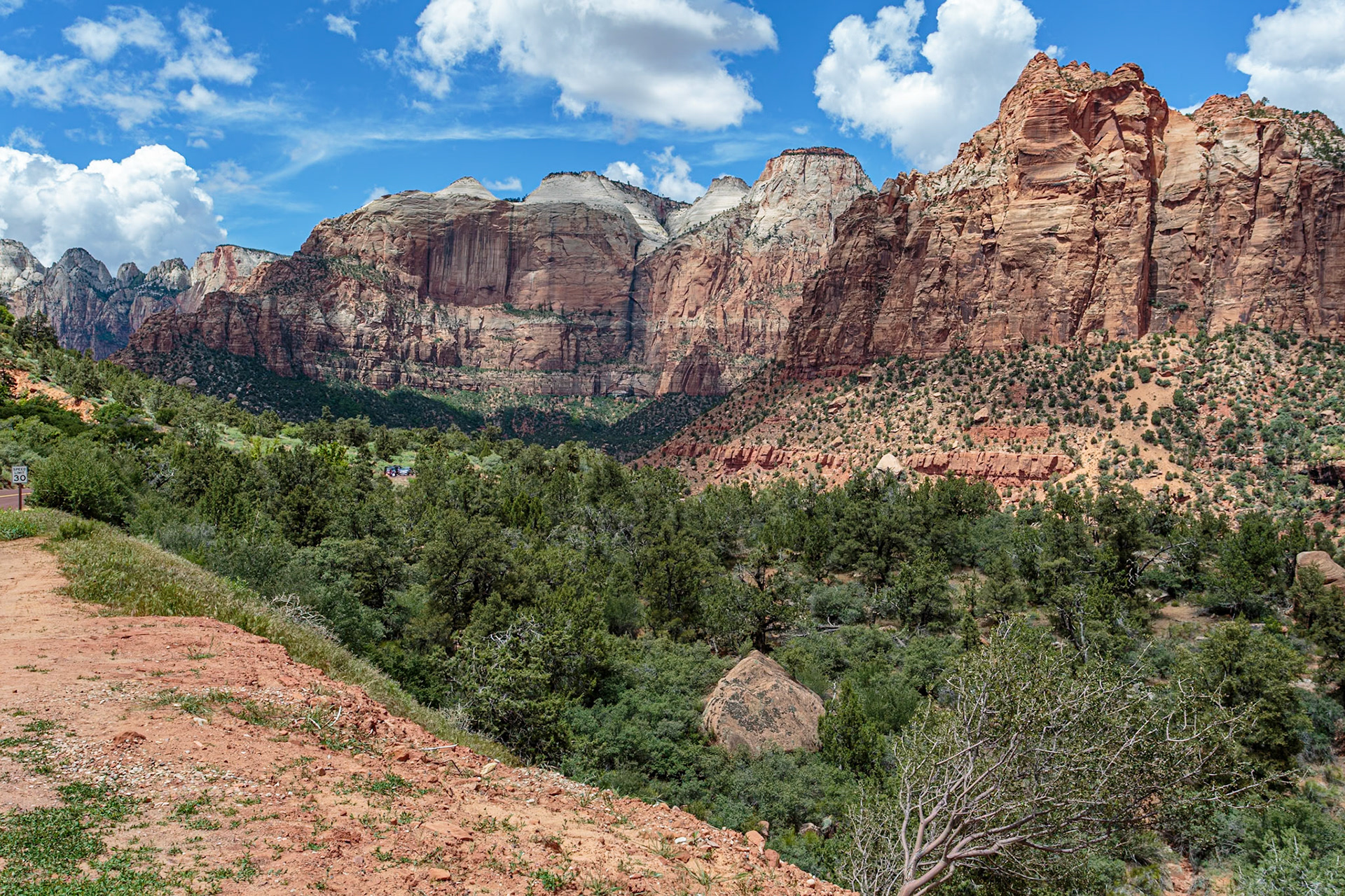 190529_155 Rugged mountains with various geology in Zion National Park, Utah