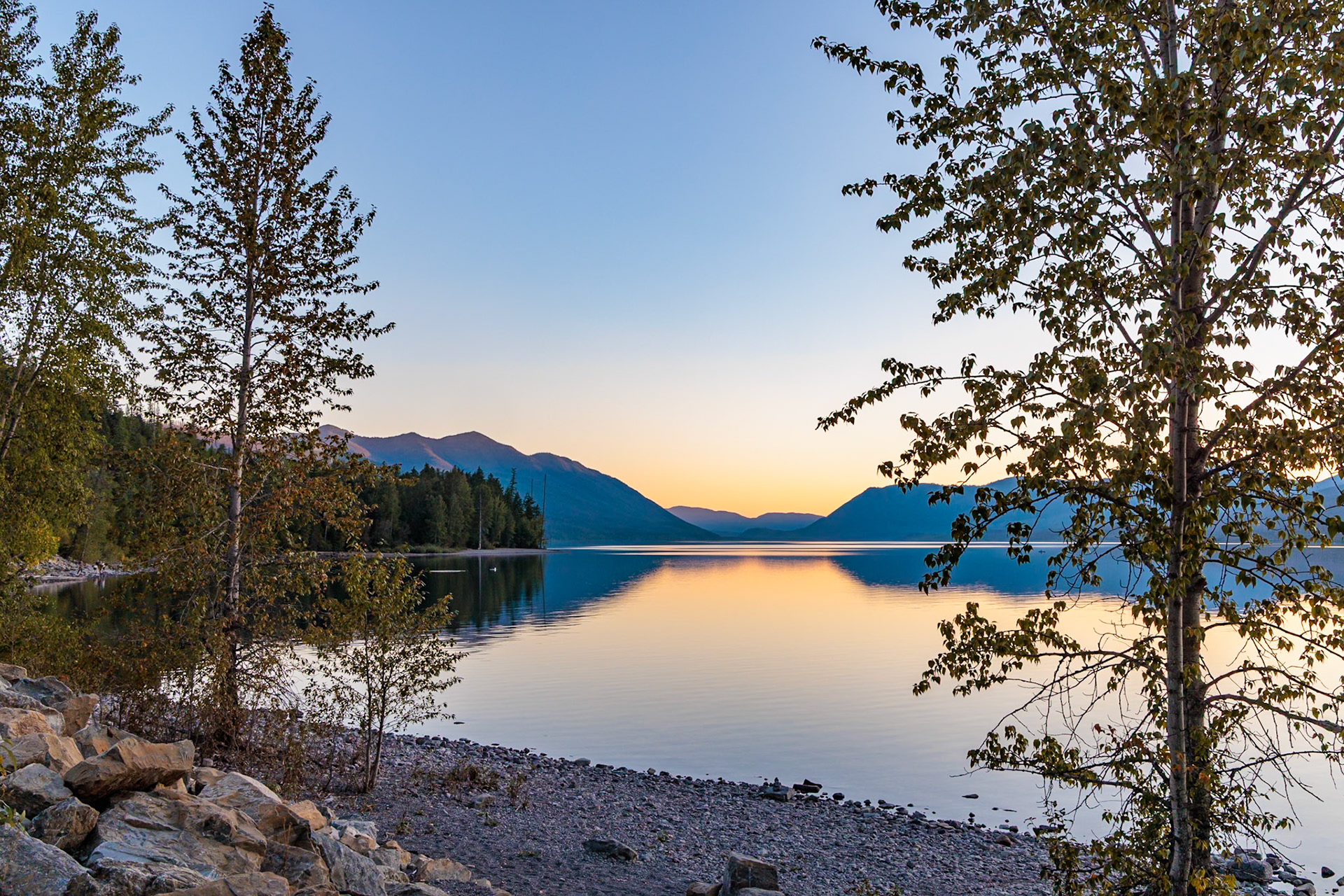 240905_168 Sunset over Lake McDonald along the Going to the Sun Road in Glacier National Park, Montana, USA