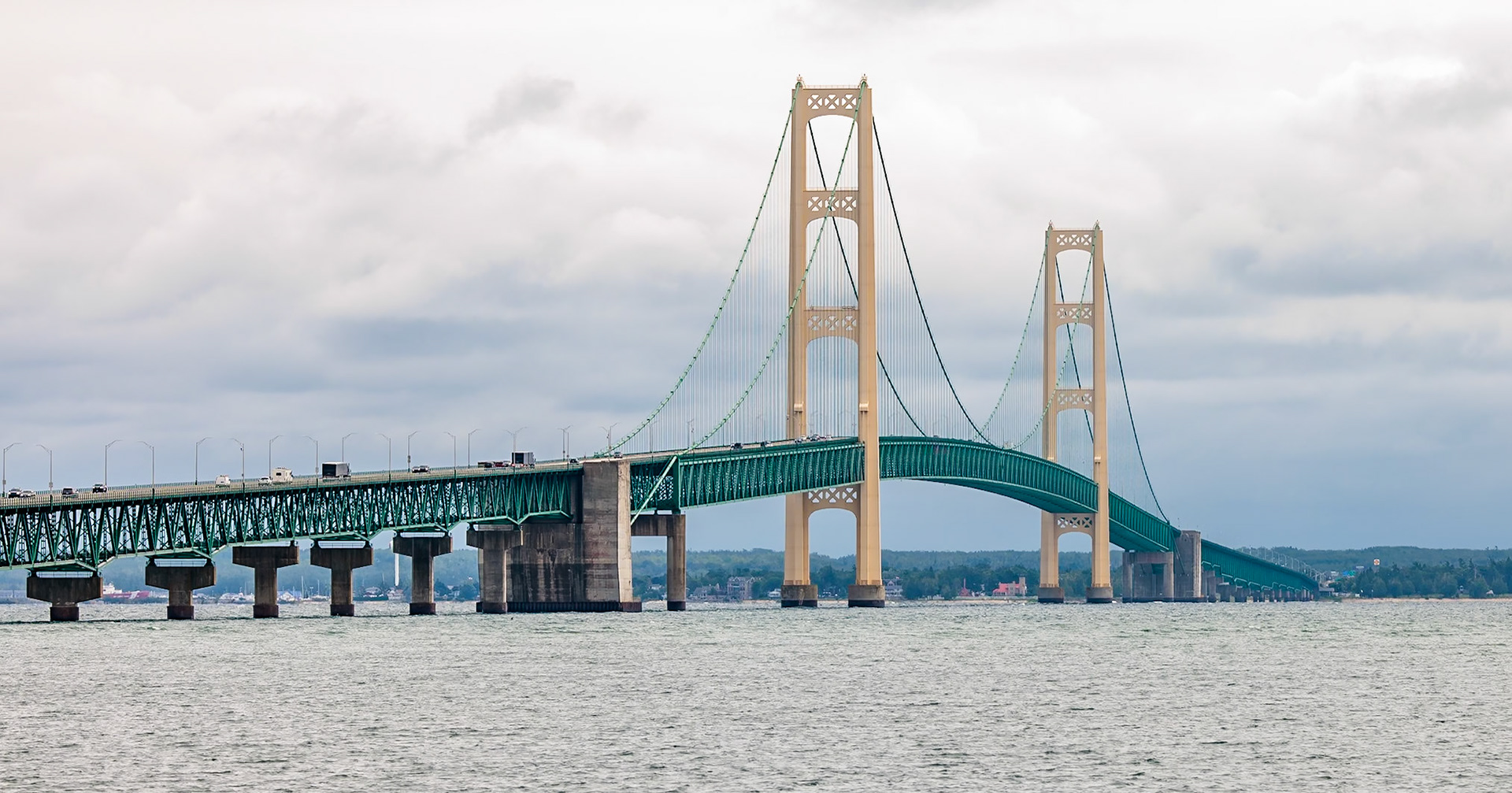 250819_098 The "Mighty Mac" Mackinac Bridge over the Straits of Mackinac in Michigan, USA