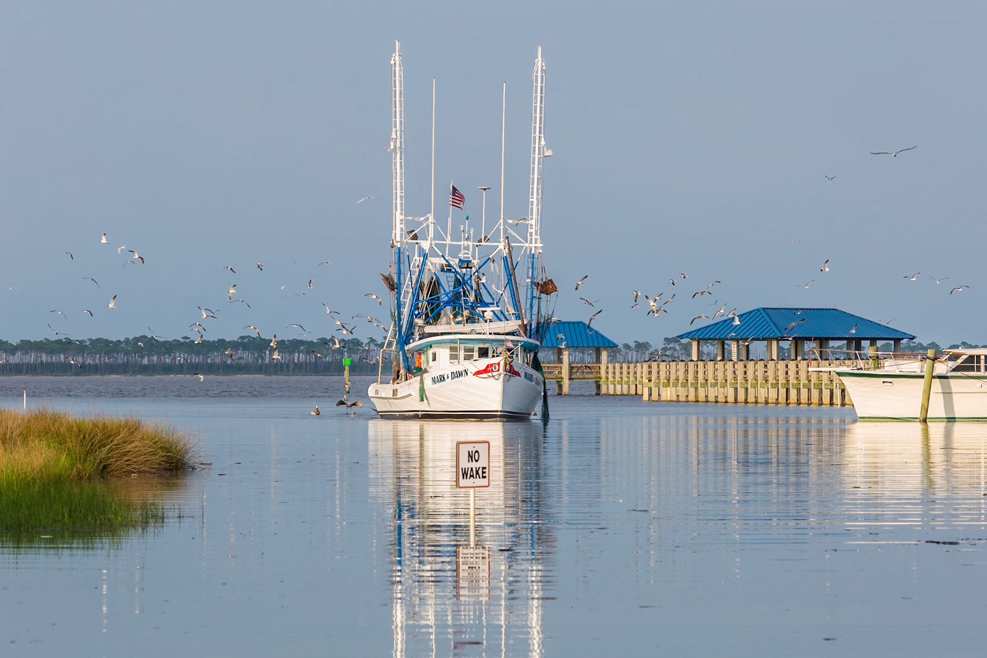 160429_113 Shrimp boat entering port at Ocean Springs Harbor, Mississippi