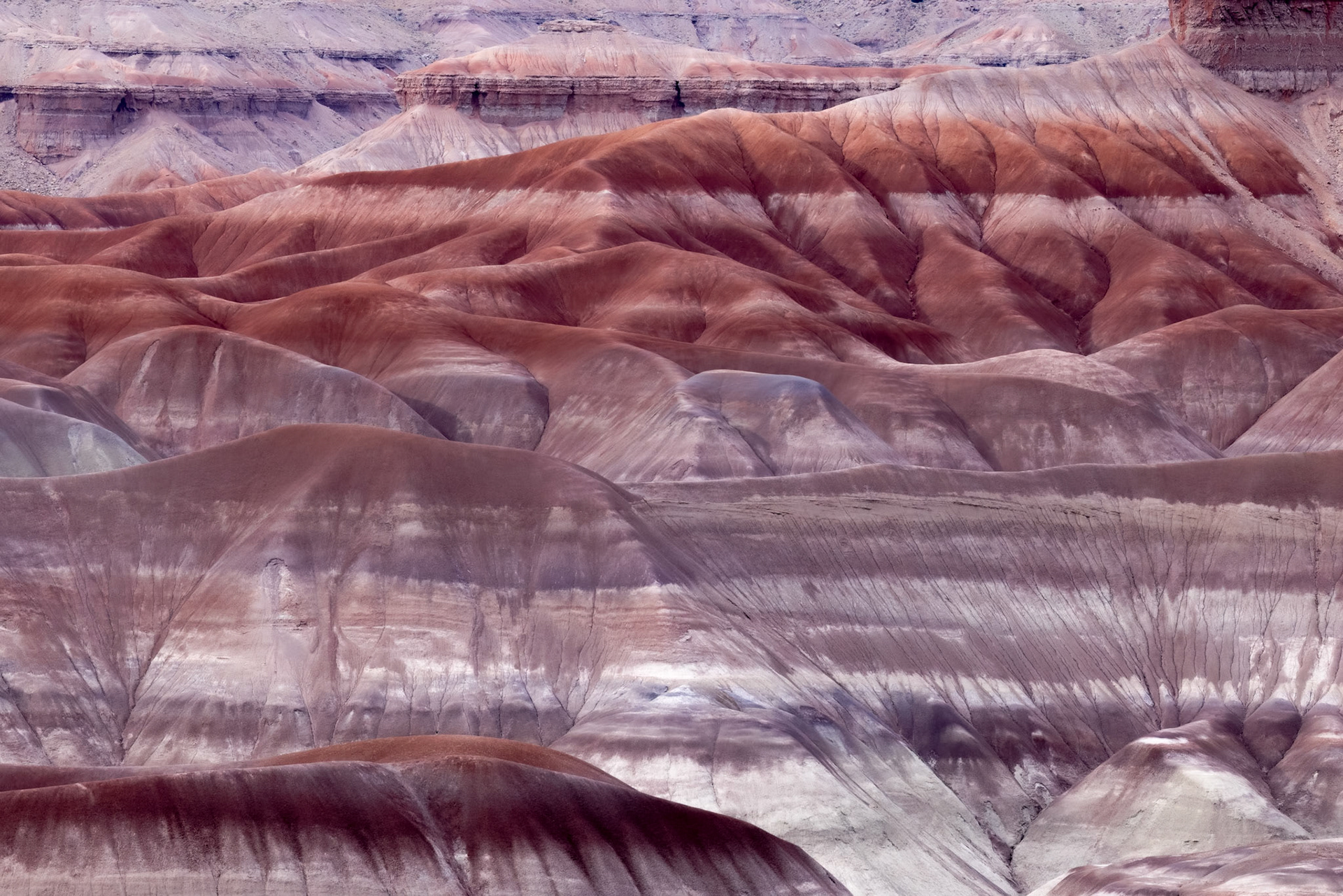 Colorful deposits of the Chinle Formation exposed at Little Painted Desert County Park near Winslow, Arizona